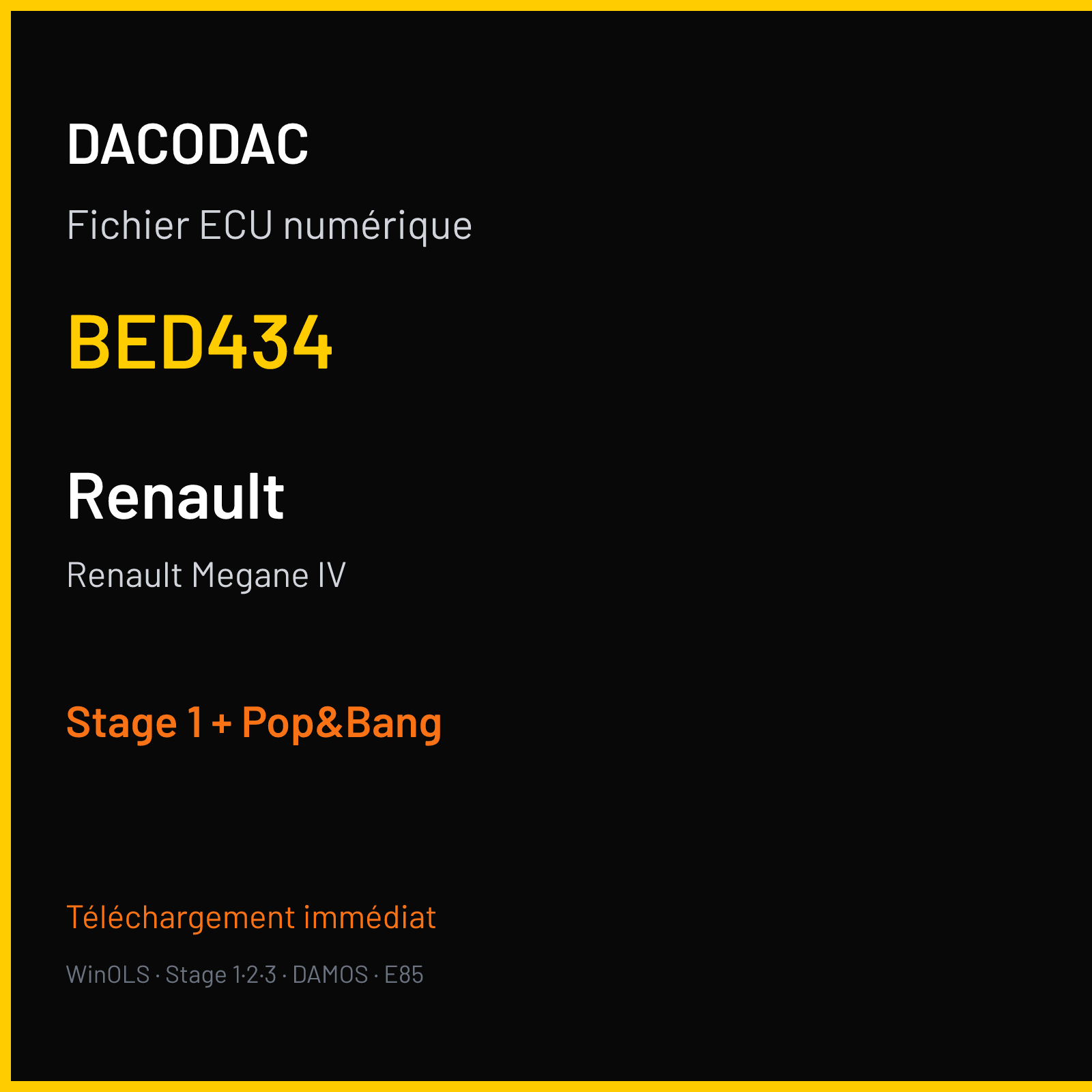 Renault Megane IV (2015) — BED434 — Stage 1 + Pop&Bang