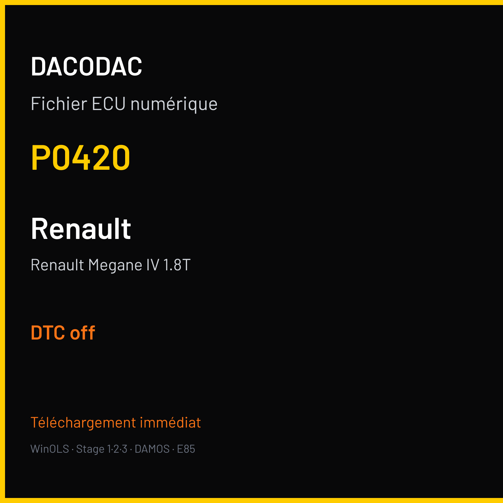 Renault Megane IV 1.8T (2018) — P0420 — DTC off