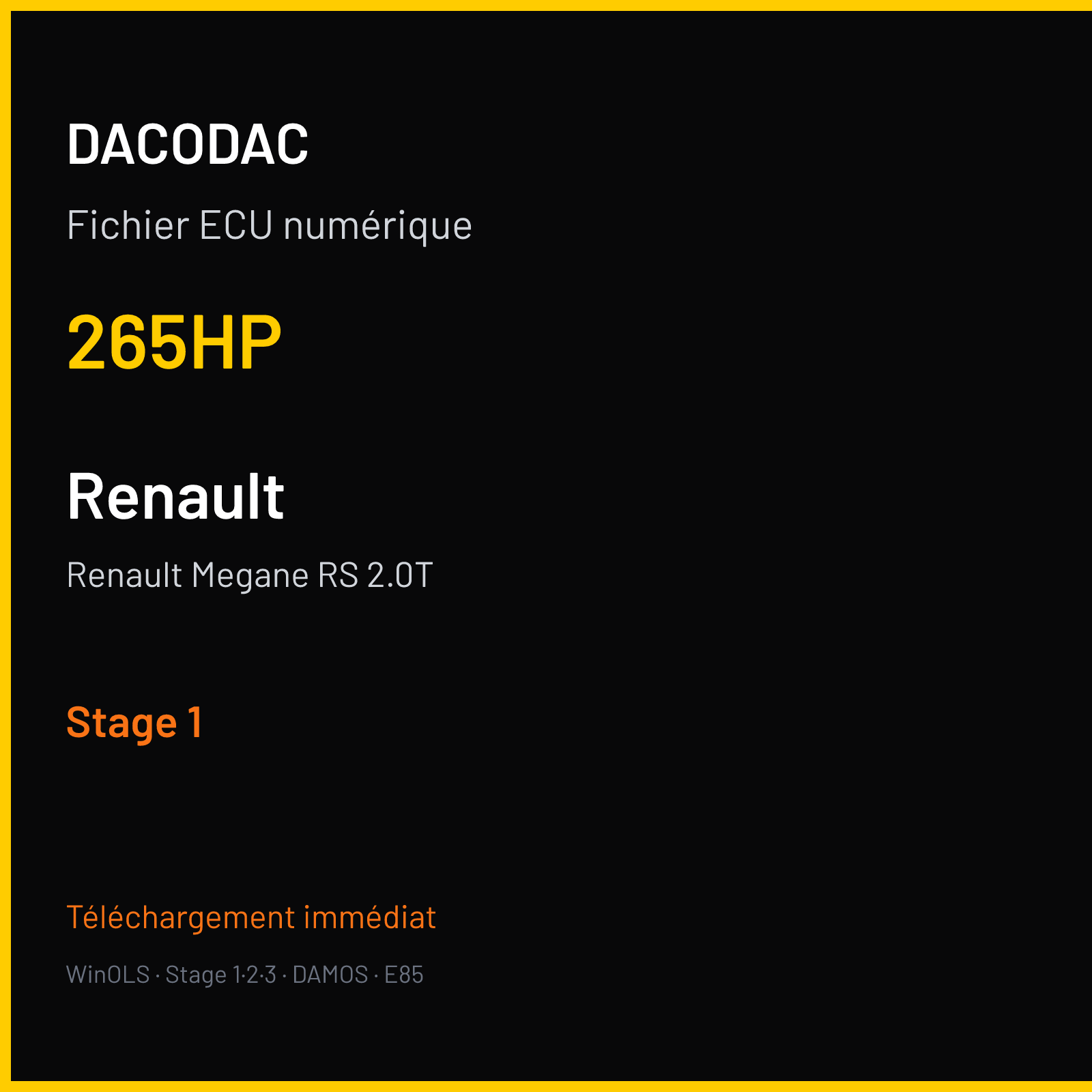 Renault Megane RS 2.0T — 265HP — Stage 1
