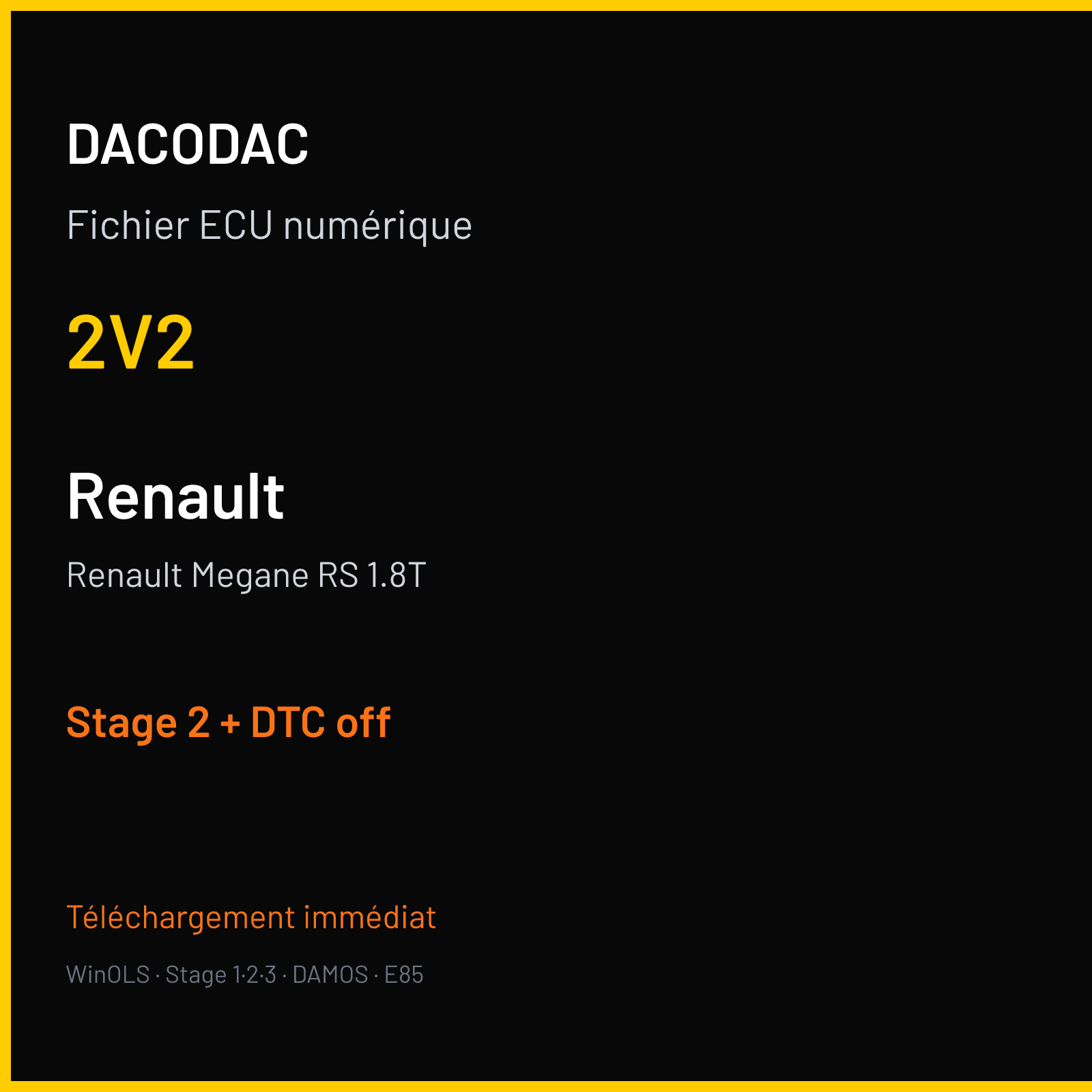 Renault Megane RS 1.8T (2018) — 2V2 — Stage 2 + DTC off