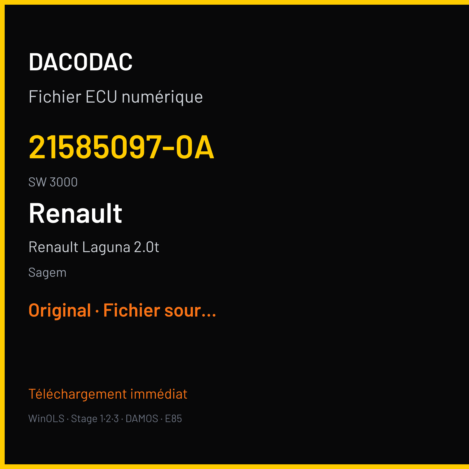 Renault Laguna 2.0t 175 ch (2005) — Sagem — 21585097-0a · 3000 — Original