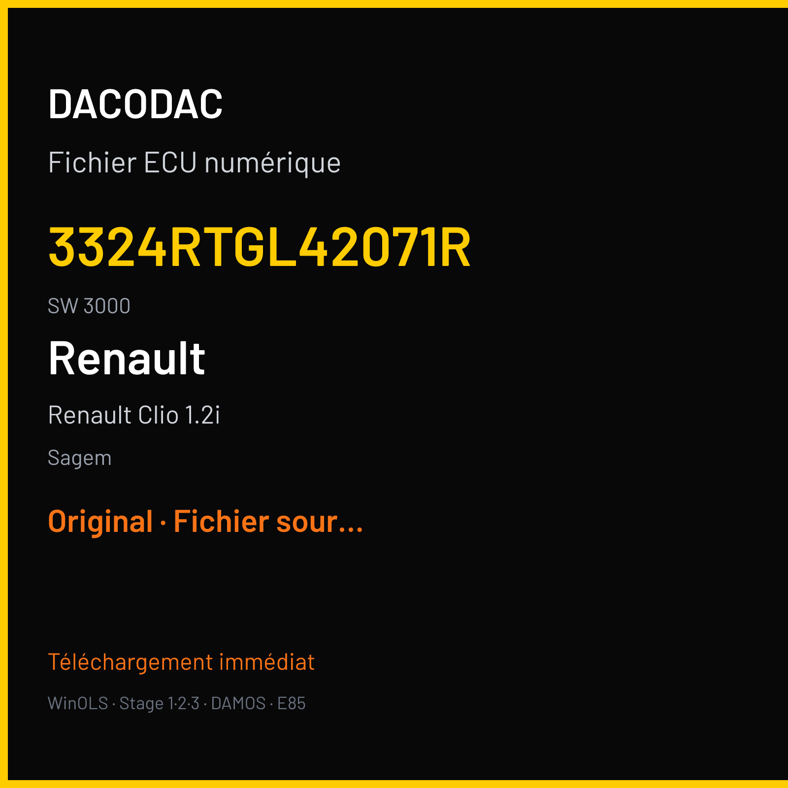 Renault Clio 1.2i (2013) — Sagem — 3324RTGL42071R · 3000 — Original