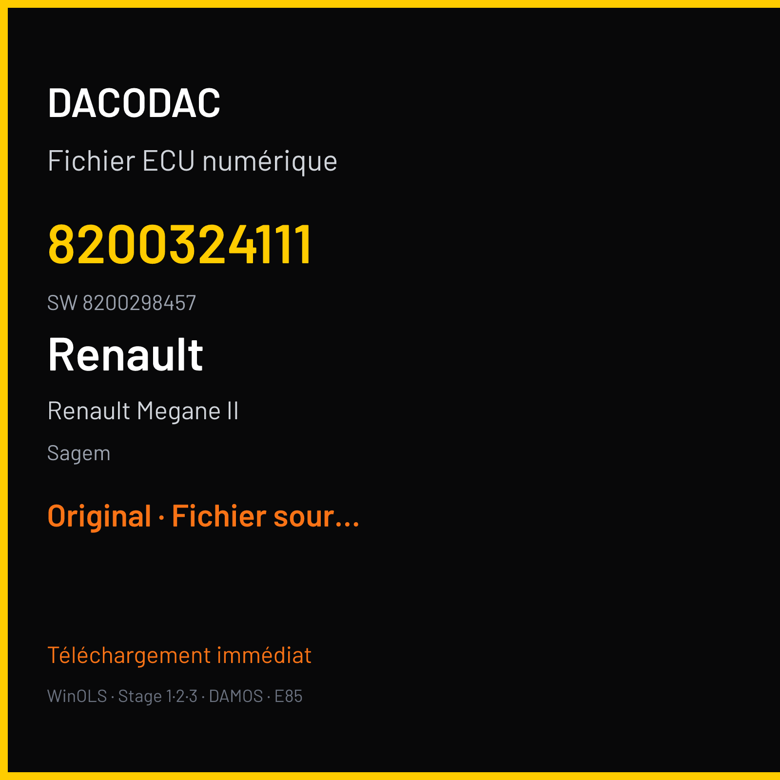 Renault Megane II — Sagem — 8200324111 · 8200298457 · 8200198091 — Original
