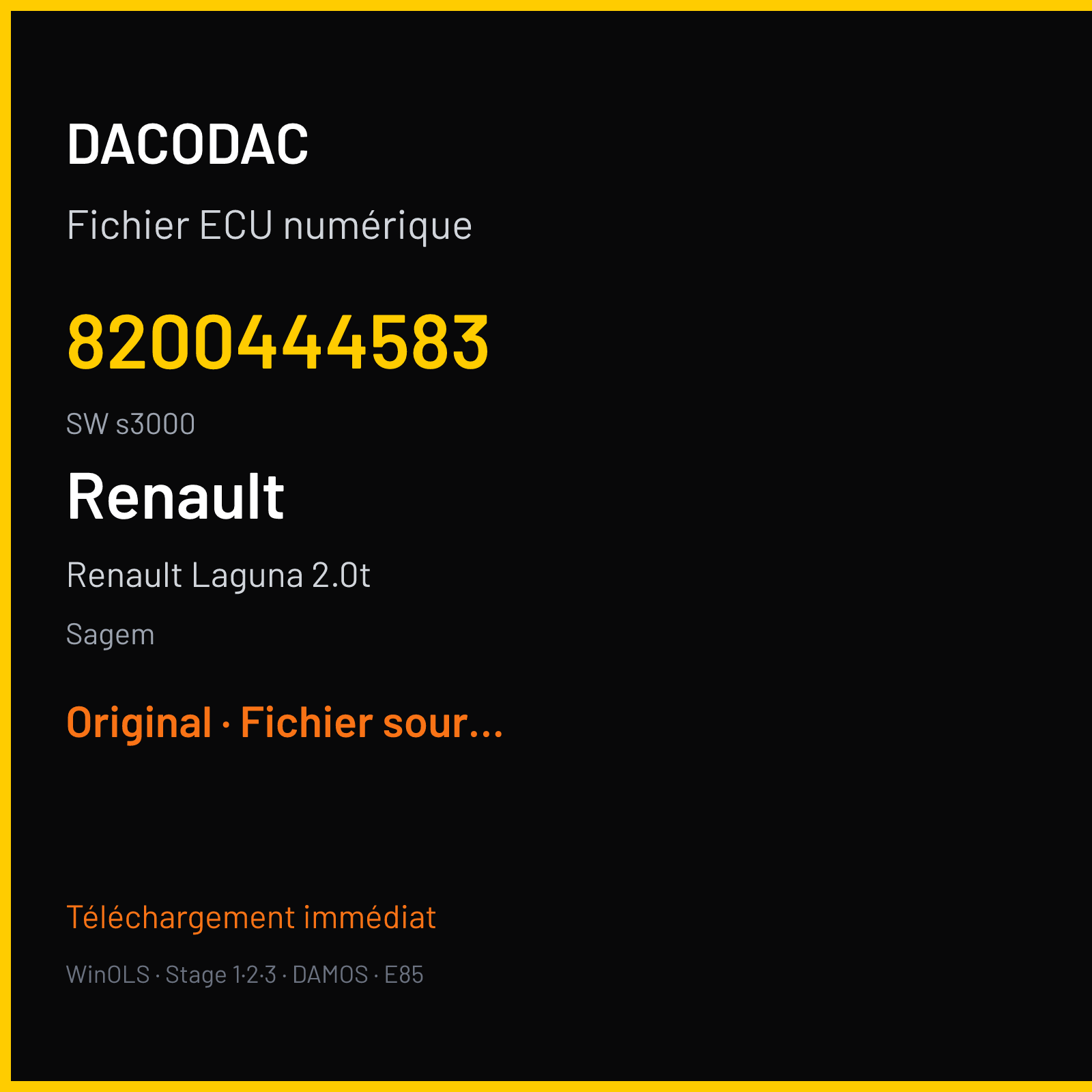 Renault Laguna 2.0t 175 ch (2005) — Sagem — 8200444583 · s3000 · 21585097-0a — Original