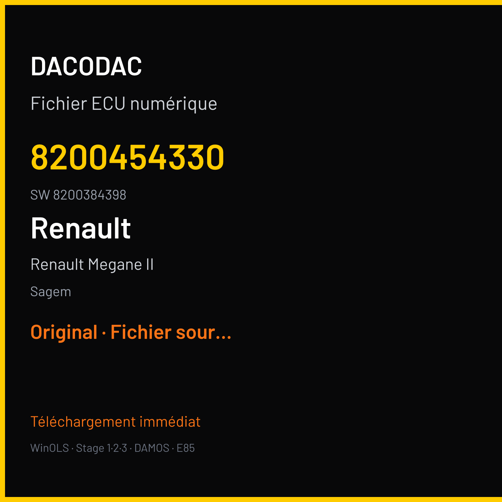 Renault Megane II — Sagem — 8200454330 · 8200384398 · 8200198095 — Original