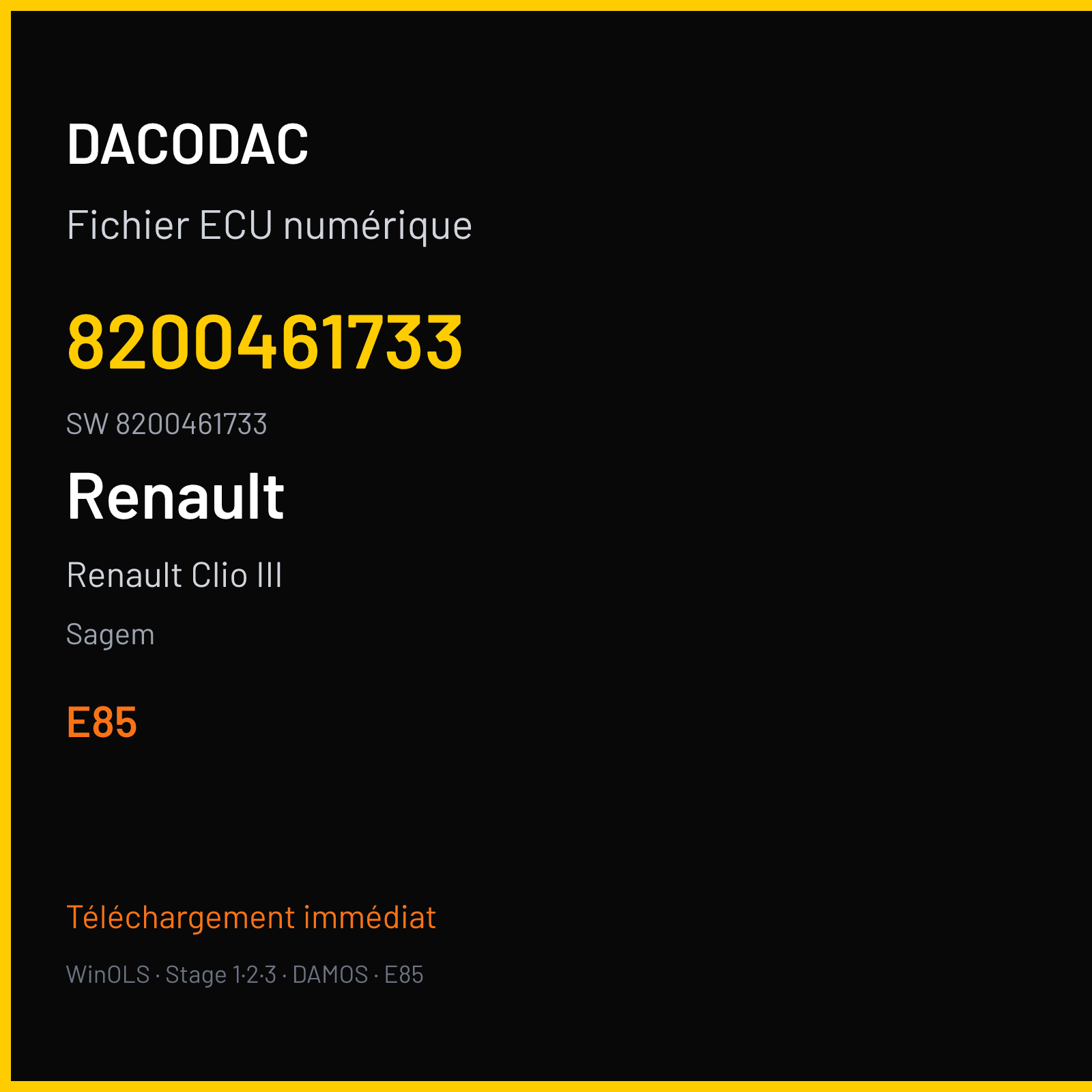 Renault Clio III — Sagem — 8200461733 · 8200461733 · 3000 — E85
