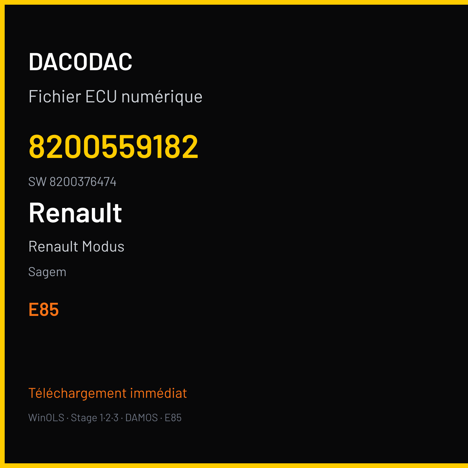 Renault Modus — Sagem — 8200559182 · 8200376474 · 8200277326 — E85