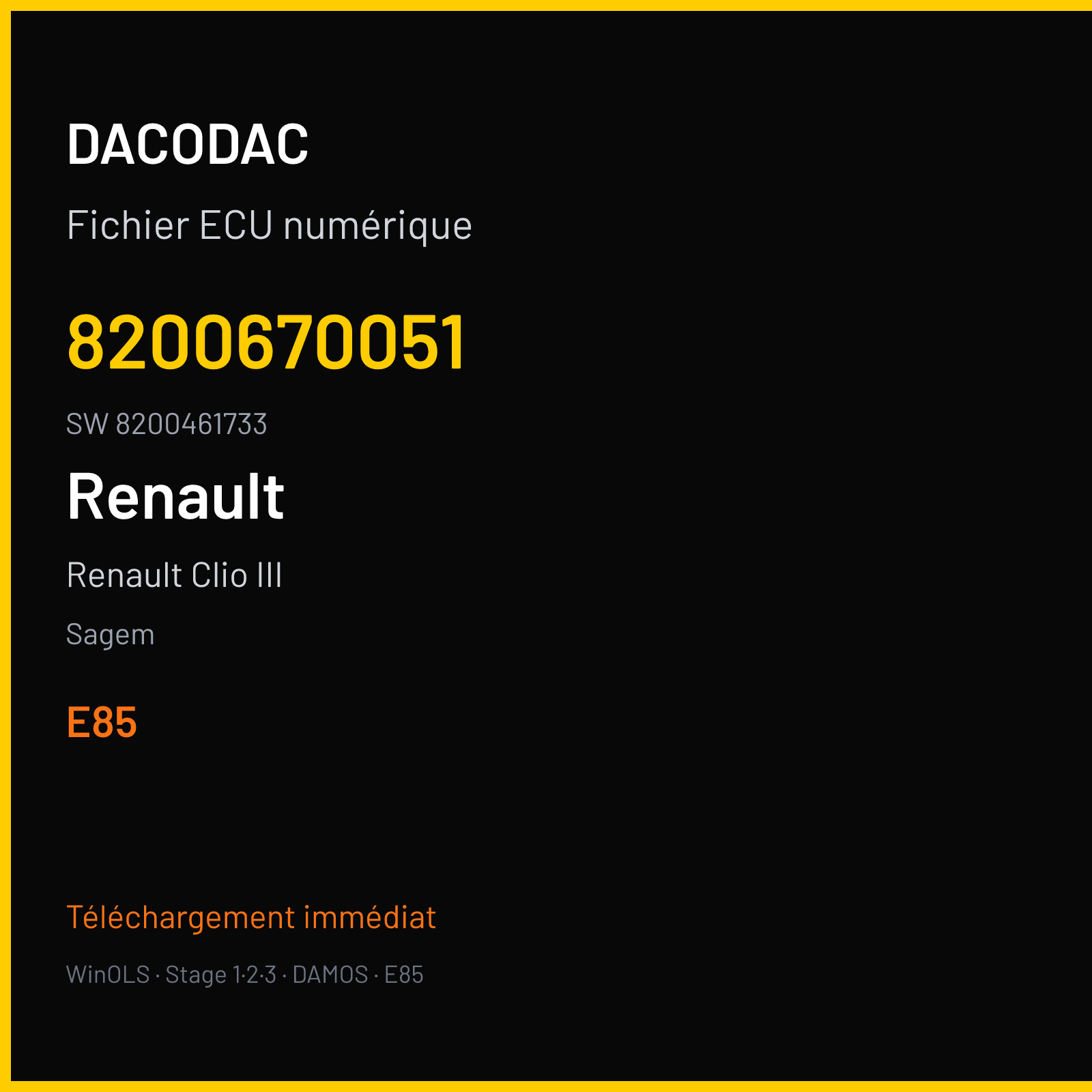 Renault Clio III — Sagem — 8200670051 · 8200461733 · 8200420710 — E85