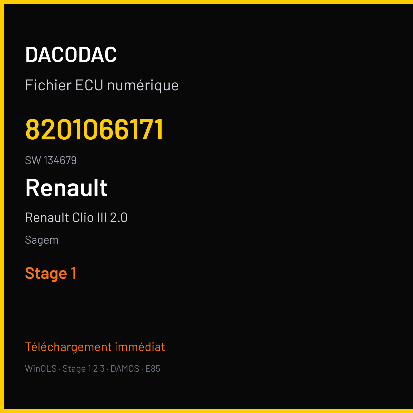 Renault Clio III 2.0 197 ch — Sagem — 8201066171 · 134679 · 223578 — Stage 1
