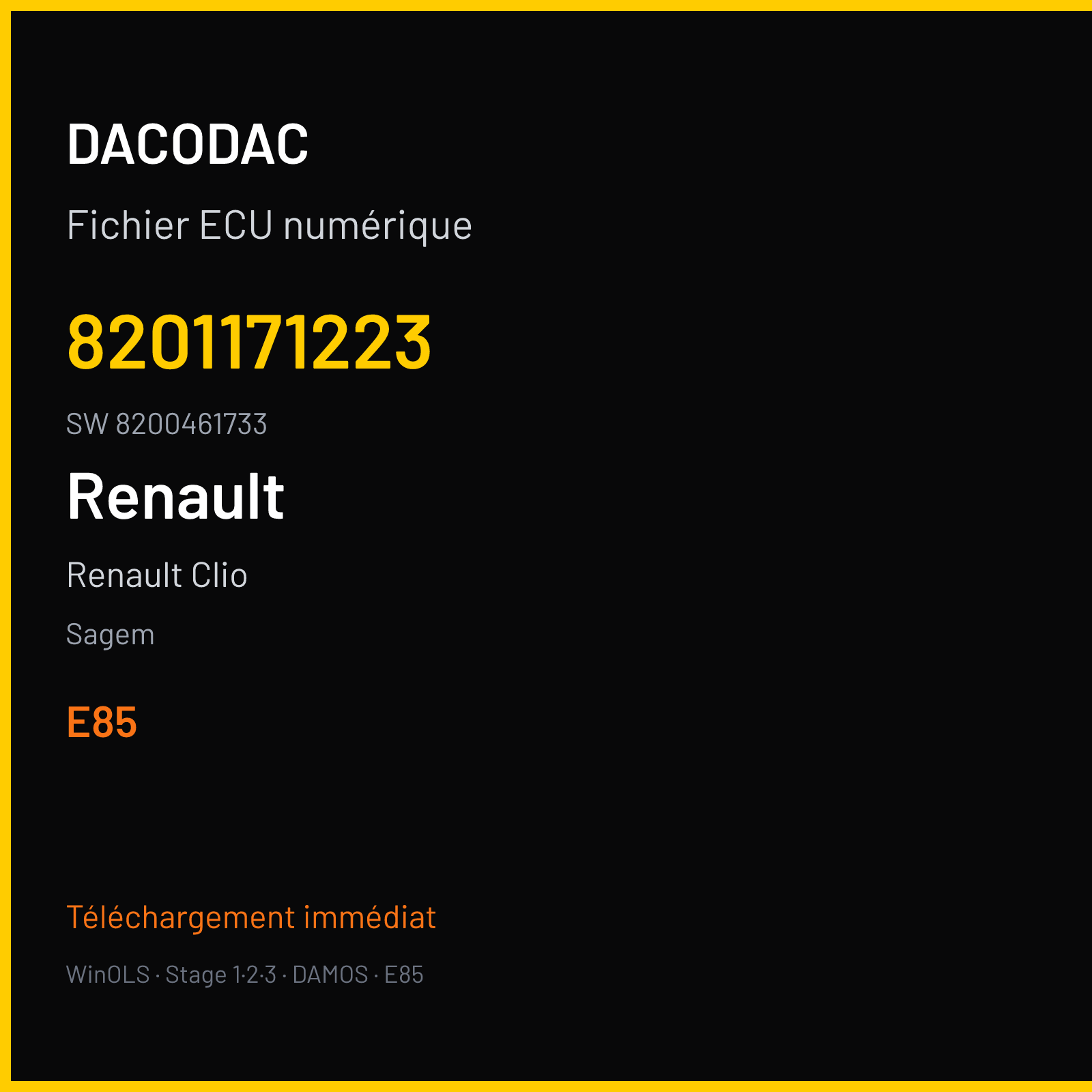 Renault Clio — Sagem — 8201171223 · 8200461733 · 8201083804 — E85