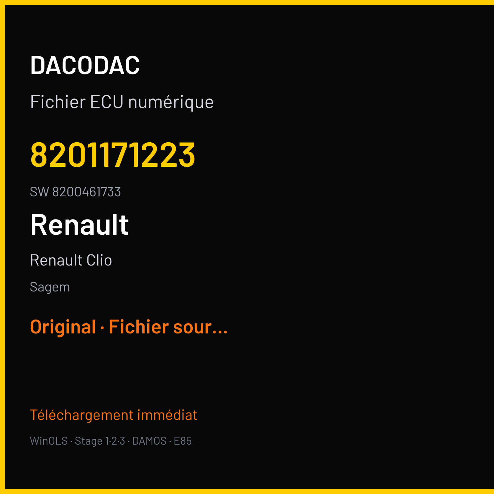 Renault Clio — Sagem — 8201171223 · 8200461733 · 8201083804 — Original