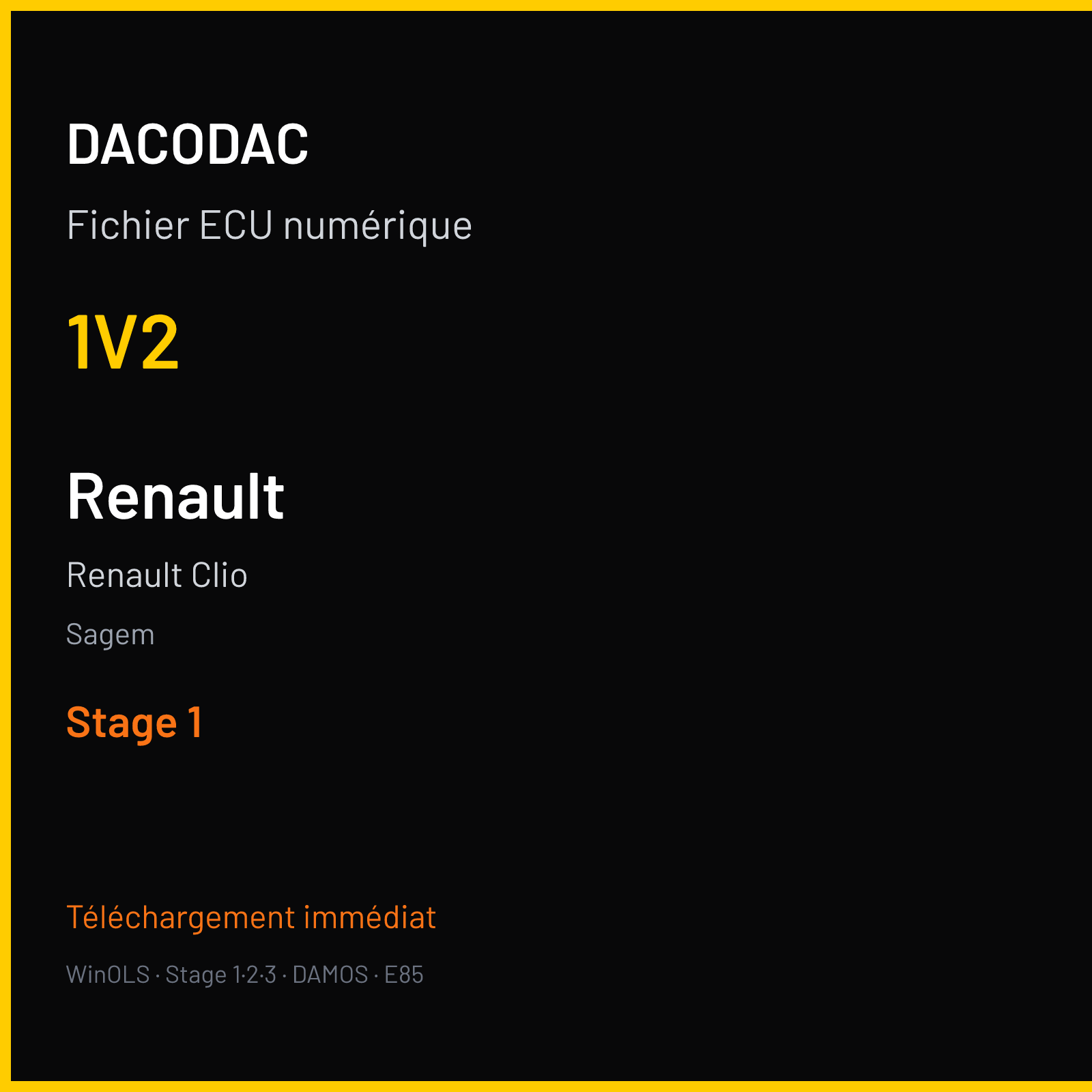 Renault Clio (2009) — Sagem — 1V2 — Stage 1