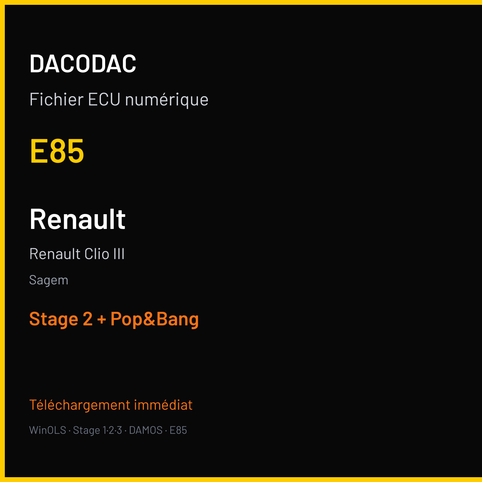 Renault Clio III — Sagem — E85 — Stage 2 + Pop&Bang