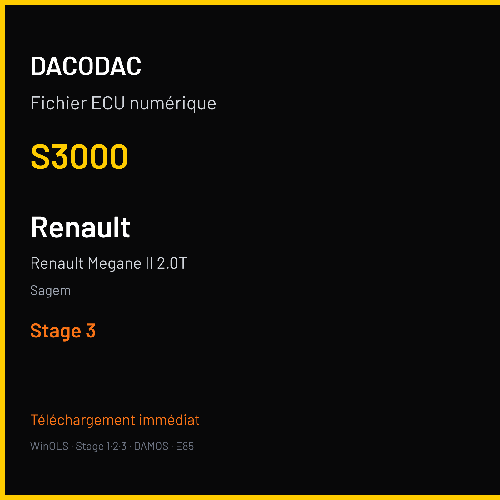 Renault Megane II 2.0T (2004) — Sagem — S3000 — Stage 3