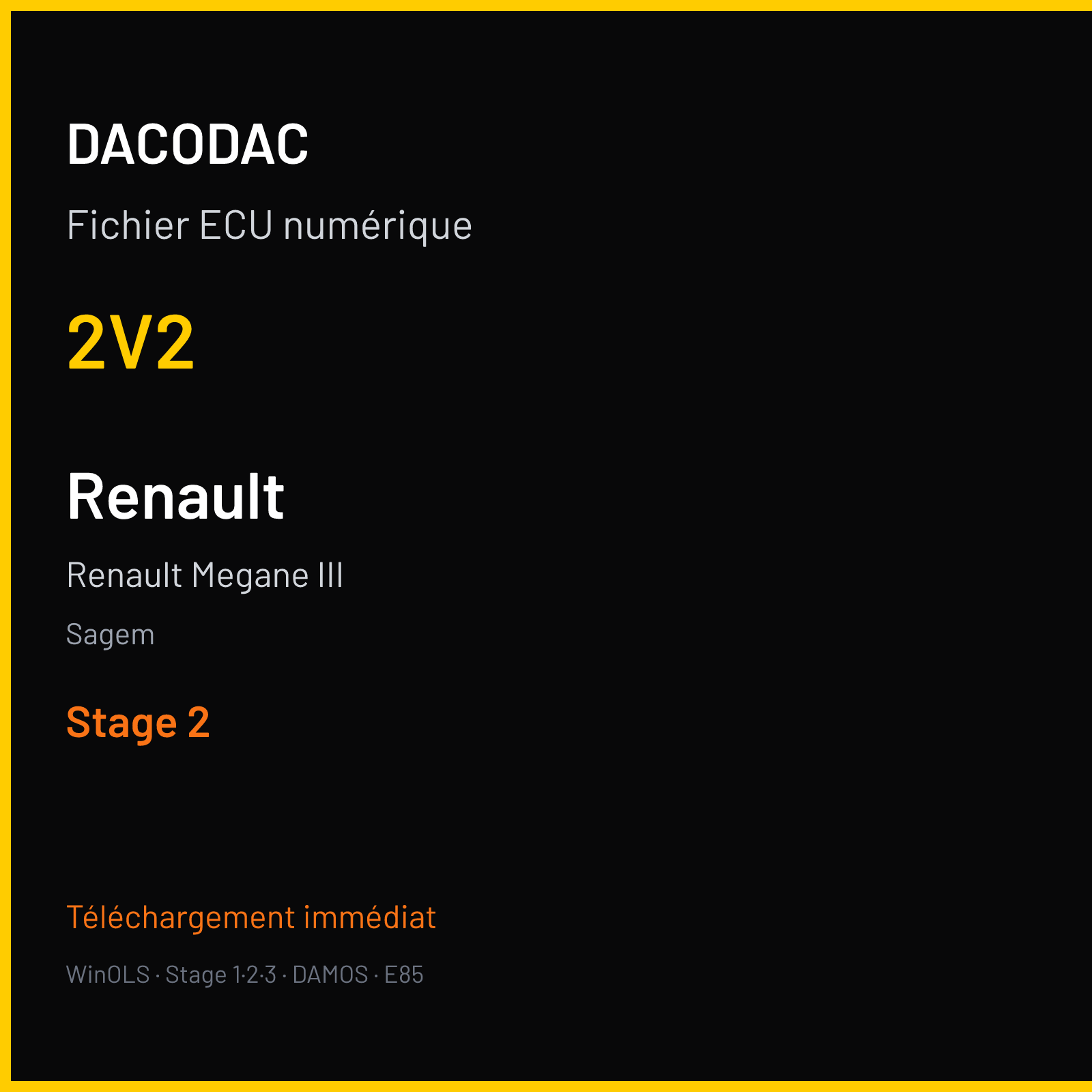 Renault Megane III (2010) — Sagem — 2V2 — Stage 2