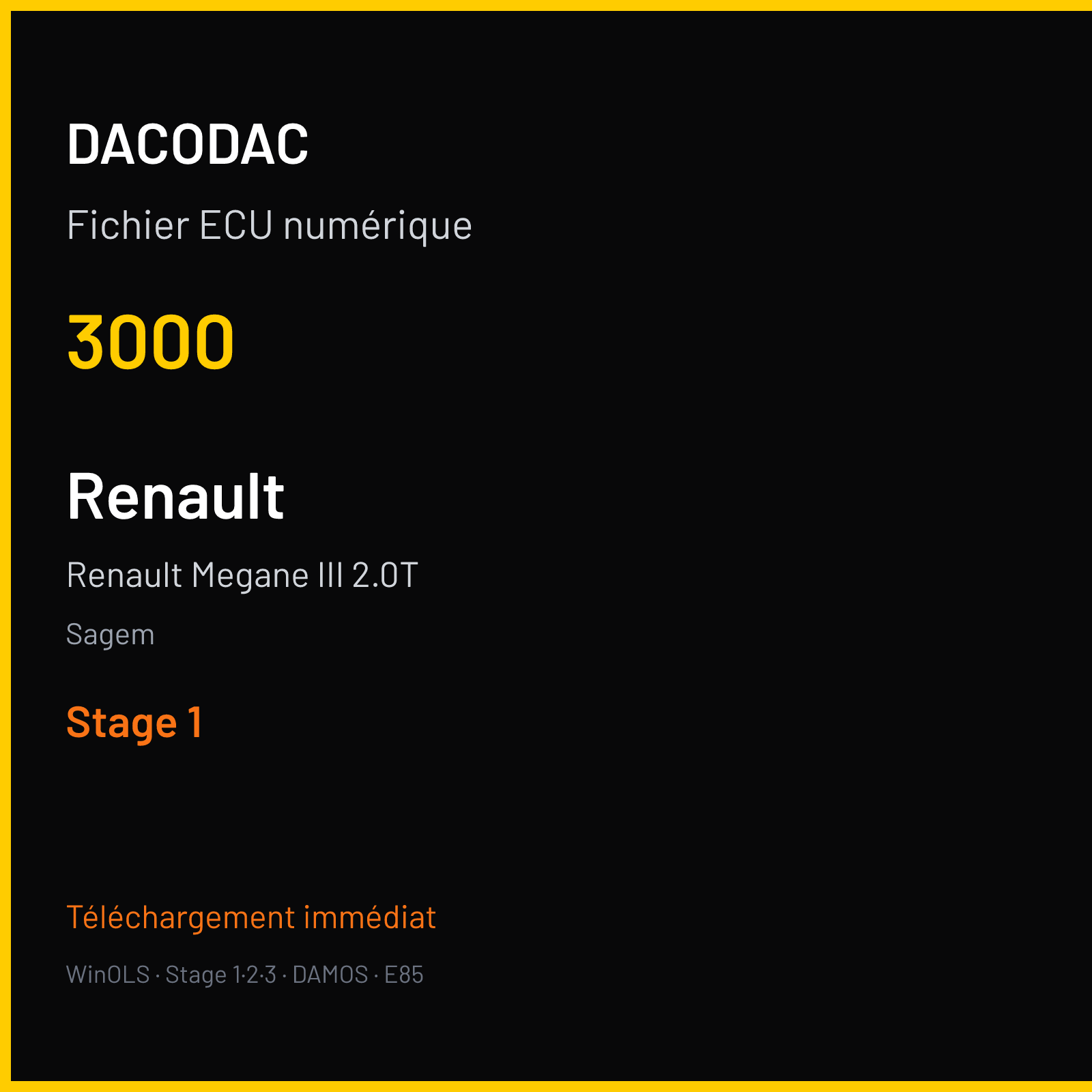 Renault Megane III 2.0T (2004) — Sagem — 3000 — Stage 1