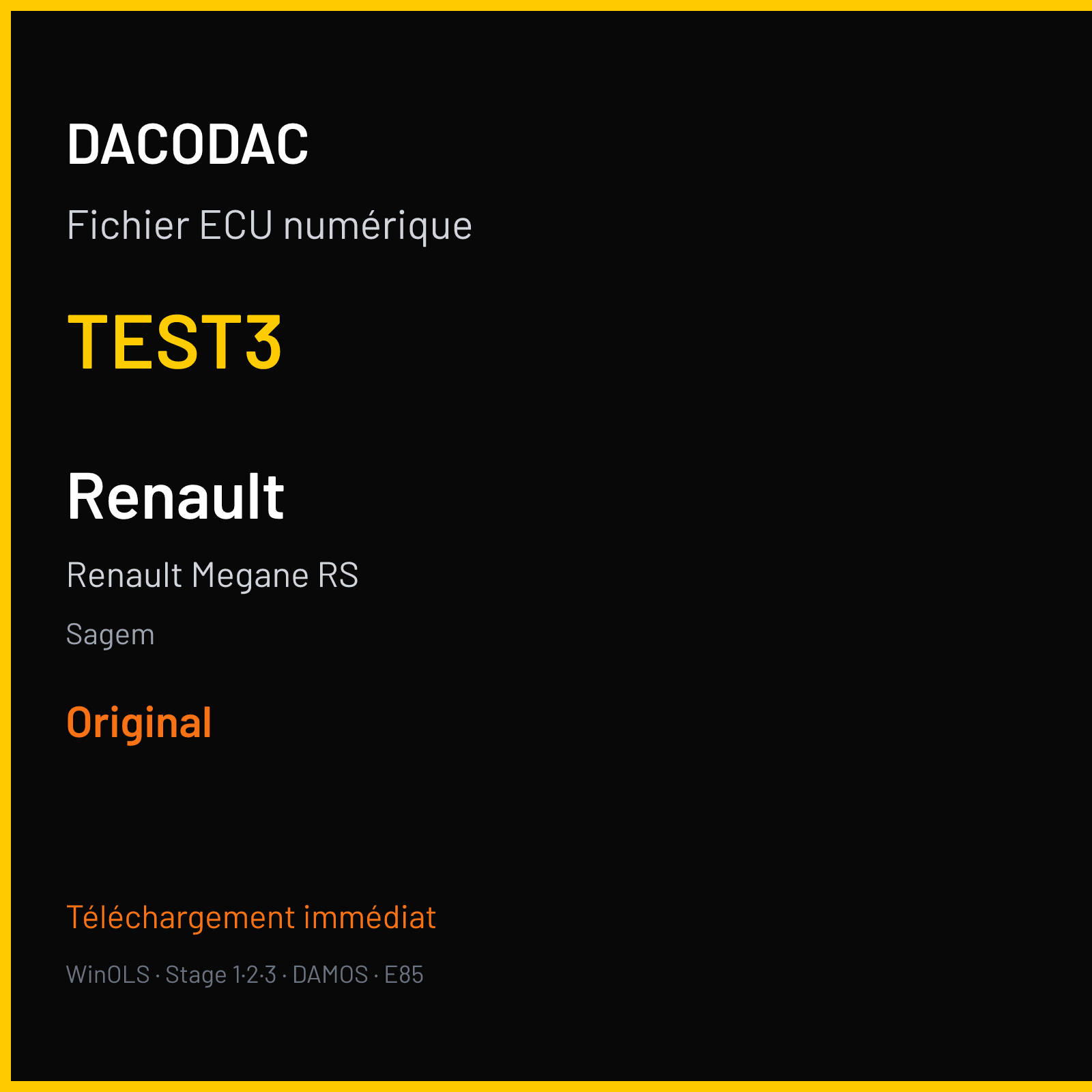 Renault Megane RS — Sagem — TEST3 — Original