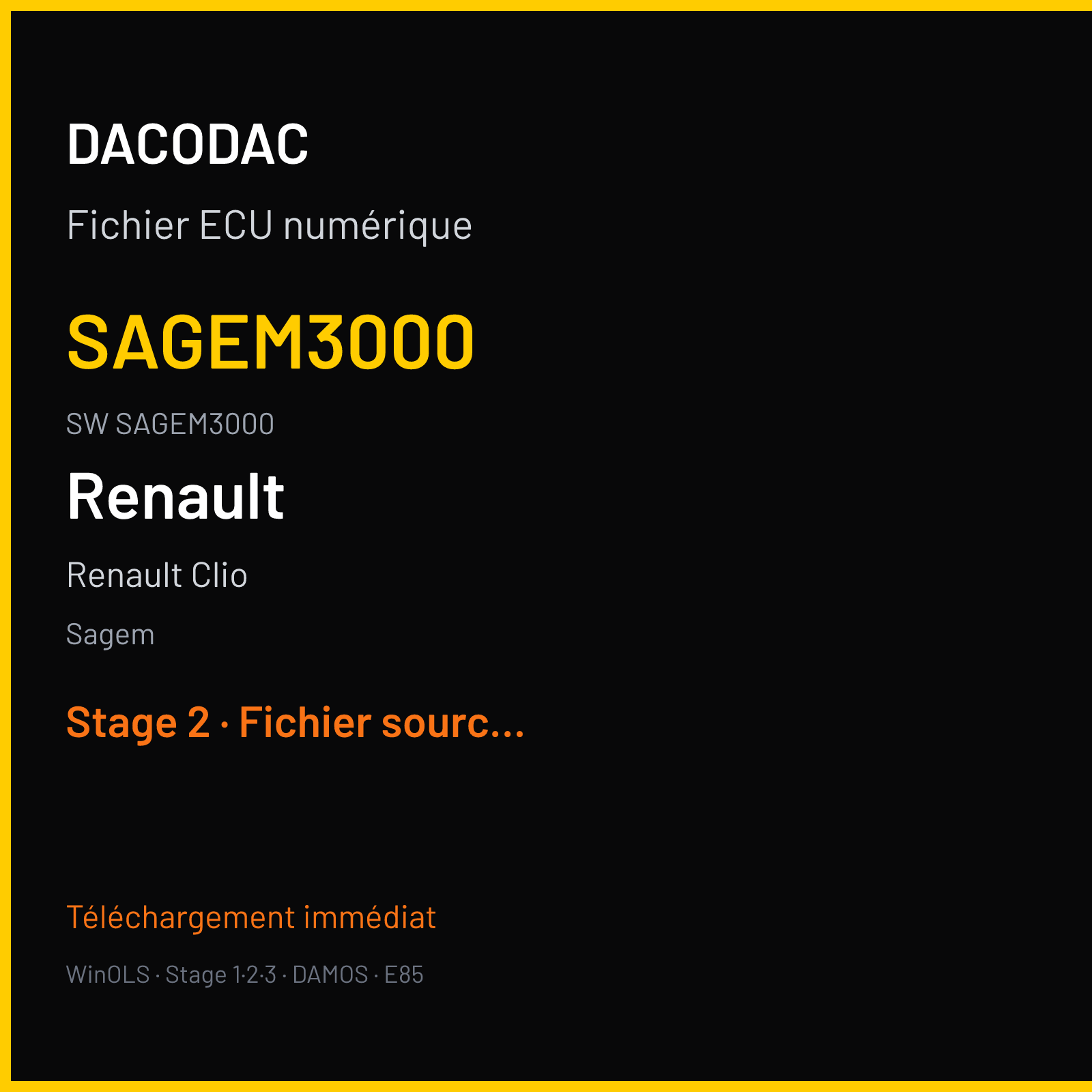 Renault Clio (2007) — Sagem — SAGEM3000 · SAGEM3000 — Stage 2