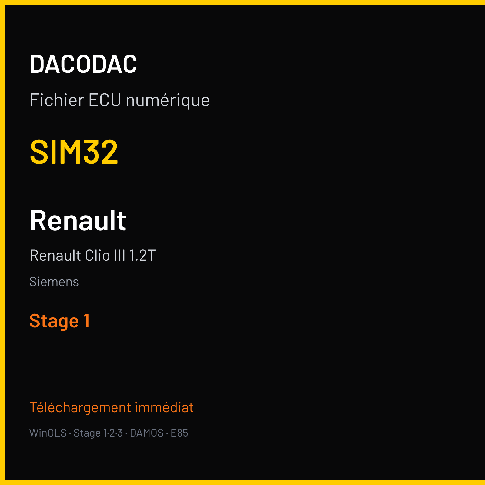 Renault Clio III 1.2T (2008) — Siemens — SIM32 — Stage 1
