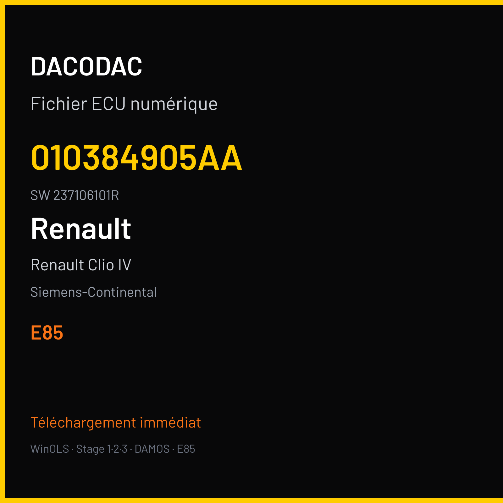 Renault Clio IV — Siemens-Continental — 010384905AA · 237106101R · RD6RD62275000000 — E85