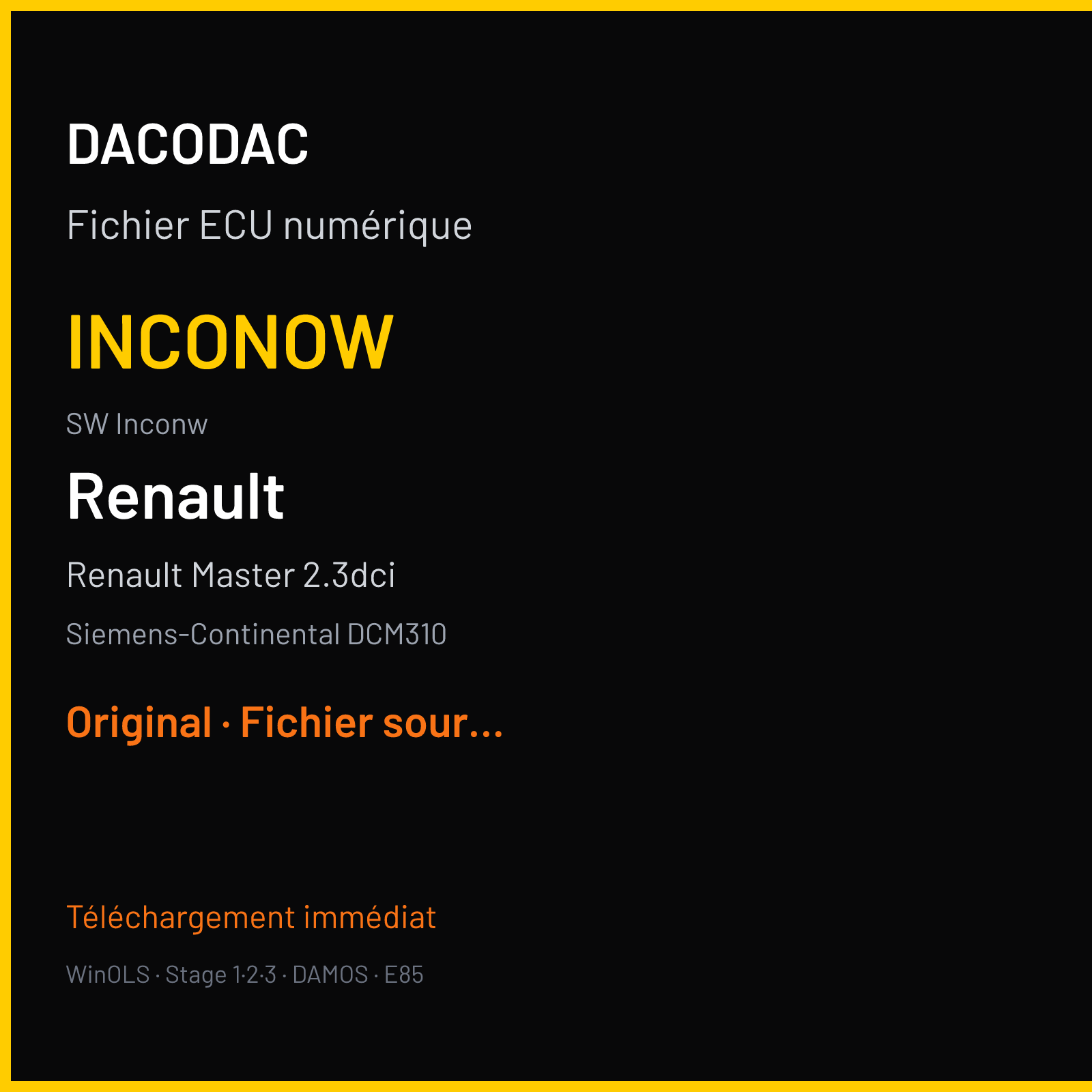 Renault Master 2.3dci (2017) — Siemens-Continental DCM310 — Inconow · Inconw — Original