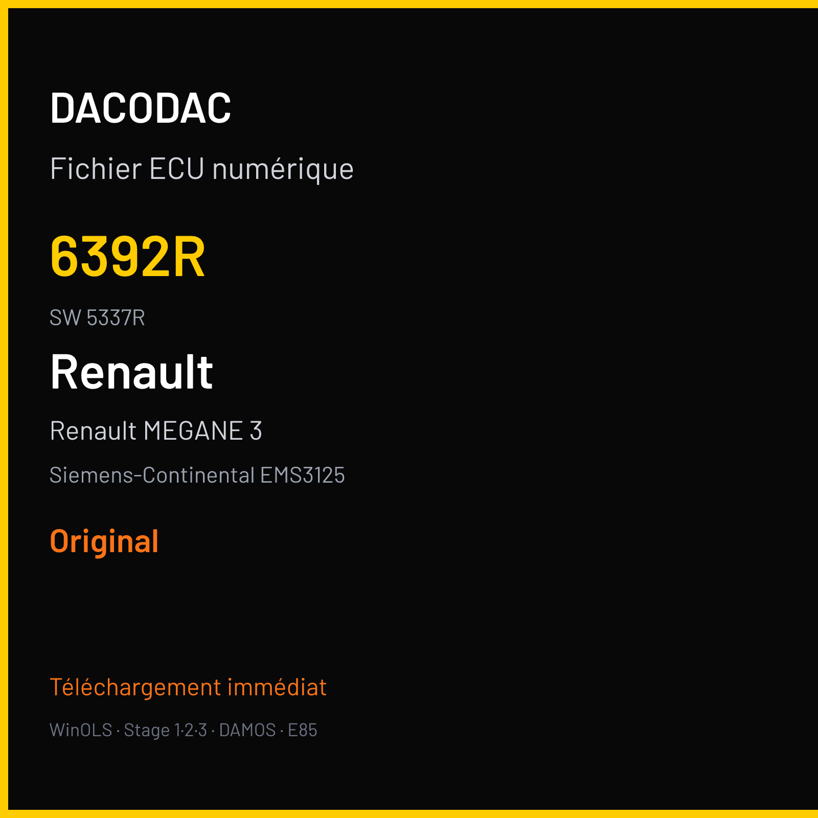 Renault MEGANE 3 138 ch — Siemens-Continental EMS3125 — 6392R · 5337R · RDE1043000000 — Original
