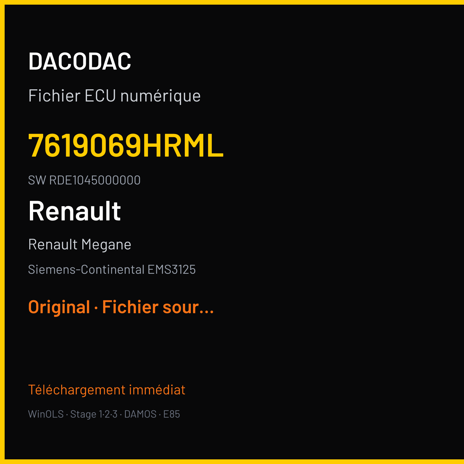 Renault Megane (2016) — Siemens-Continental EMS3125 — 7619069HRML · RDE1045000000 — Original