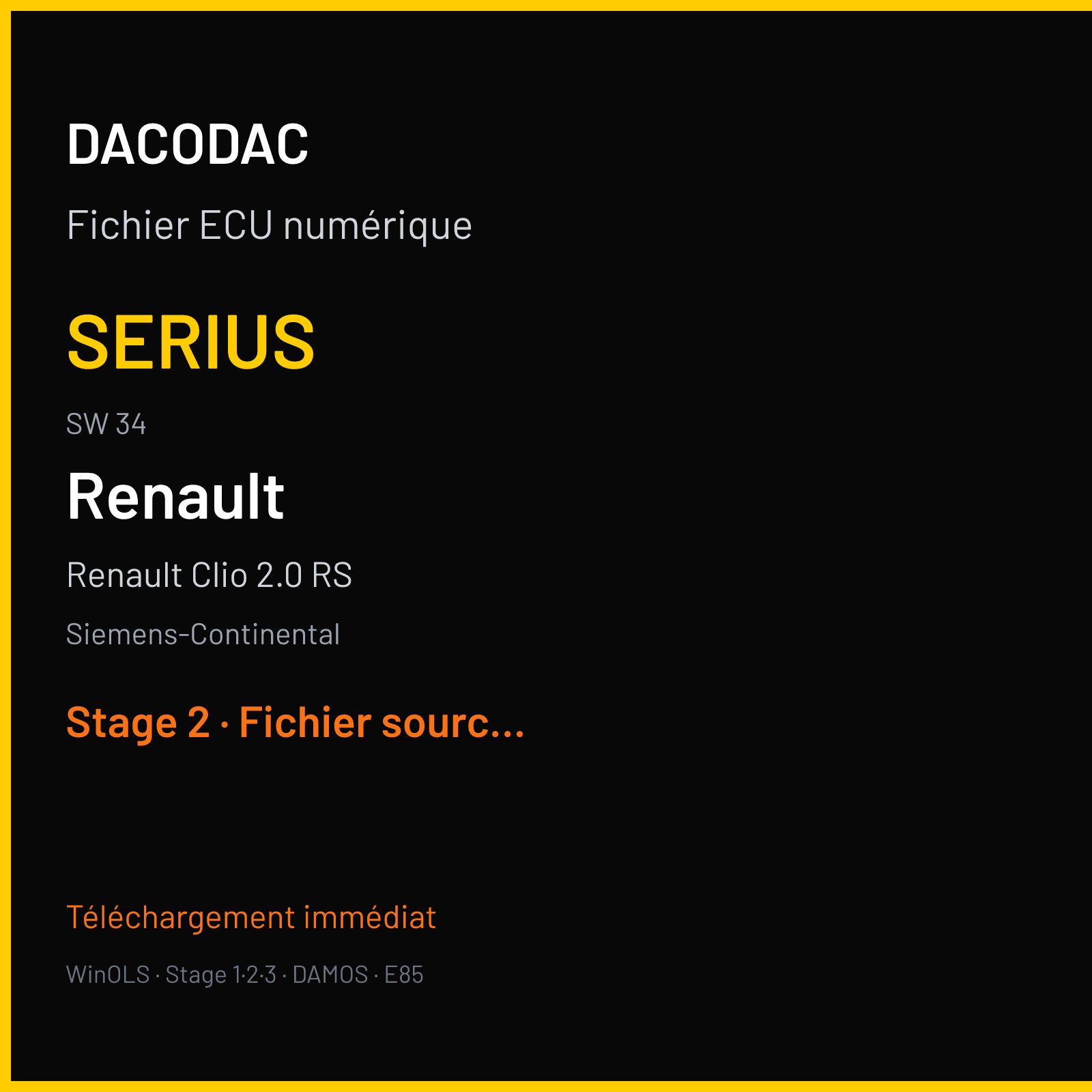 Renault Clio 2.0 RS (2001) — Siemens-Continental — SERIUS · 34 — Stage 2