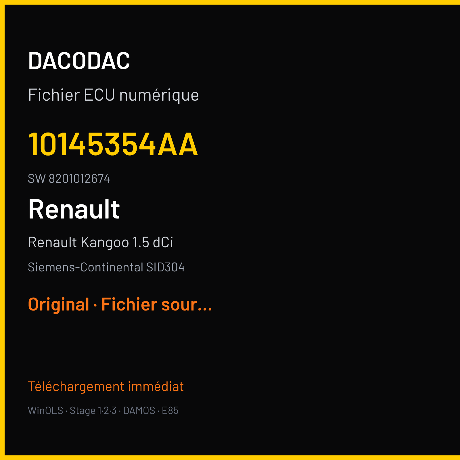 Renault Kangoo 1.5 dCi (2009) — Siemens-Continental SID304 — 10145354AA · 8201012674 — Original