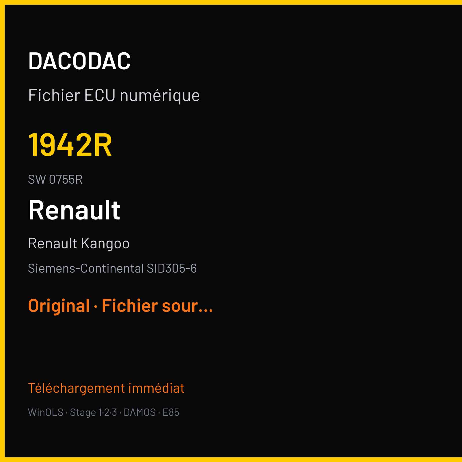 Renault Kangoo — Siemens-Continental SID305-6 — 1942R · 0755R · RM521D7000000 — Original