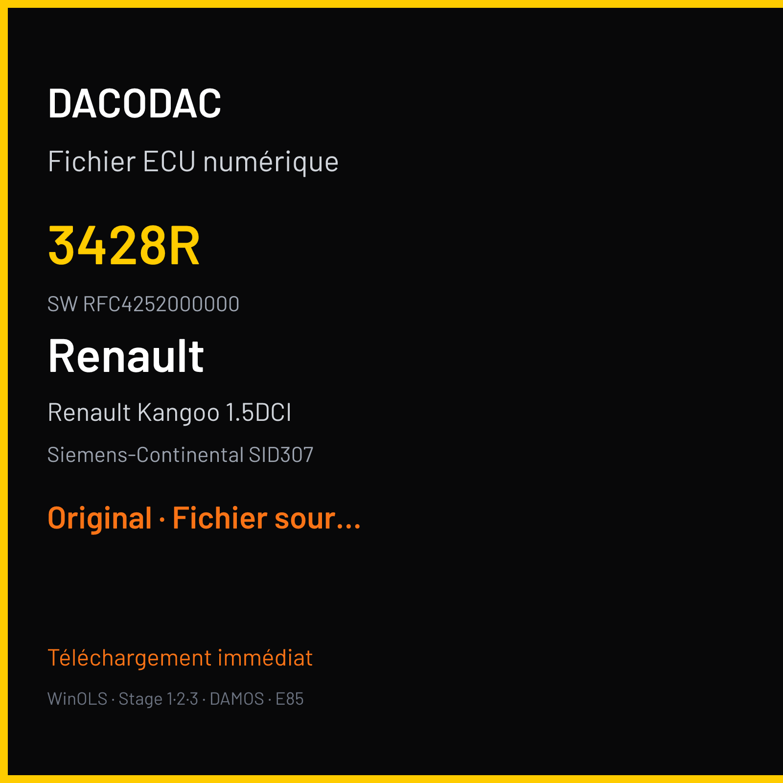 Renault Kangoo 1.5DCI (2012) — Siemens-Continental SID307 — 3428R · RFC4252000000 — Original