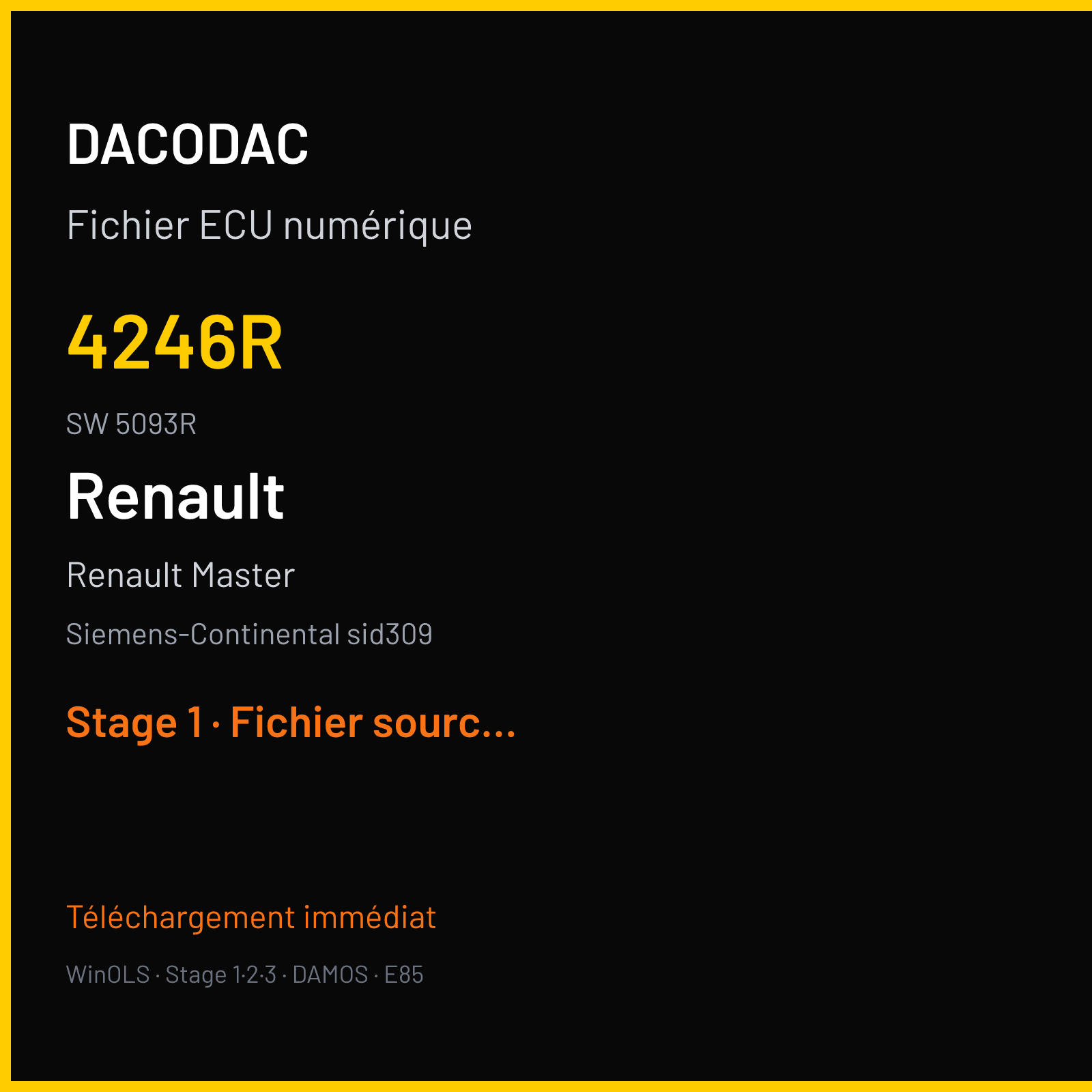 Renault Master (2016) — Siemens-Continental sid309 — 4246R · 5093R — Stage 1
