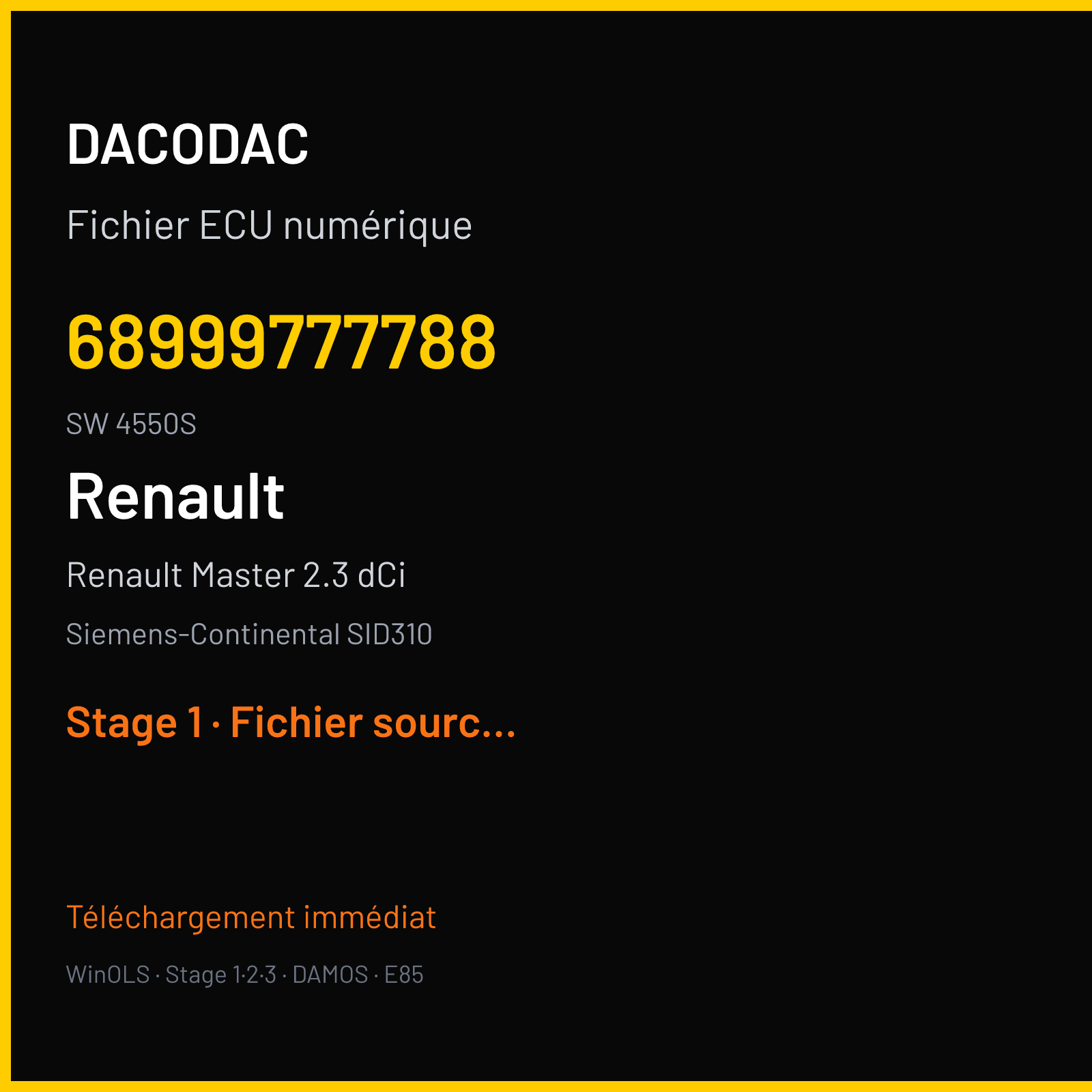Renault Master 2.3 dCi — Siemens-Continental SID310 — 68999777788 · 4550S — Stage 1
