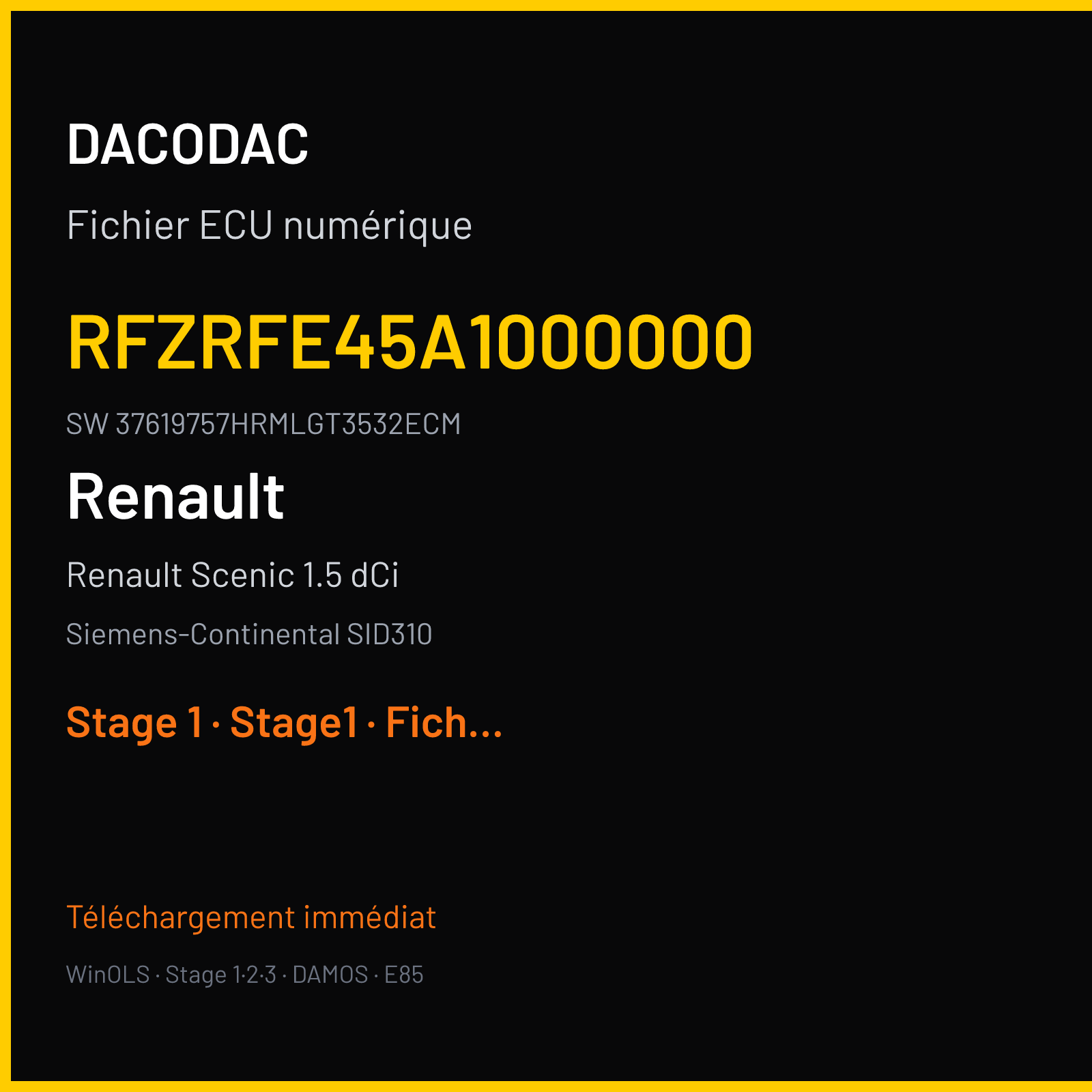 Renault Scenic 1.5 dCi (2017) — Siemens-Continental SID310 — RFZRFE45A1000000 · 37619757HRMLGT3532ECM — Stage 1