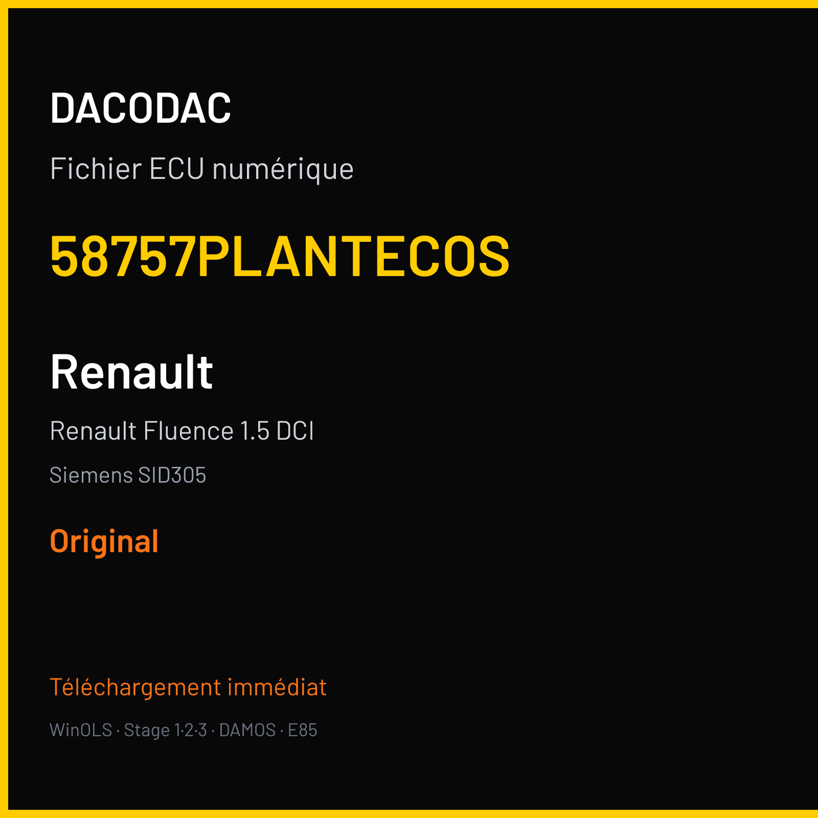Renault Fluence 1.5 DCI (2011) — Siemens SID305 — 58757PLANTECOS — Original