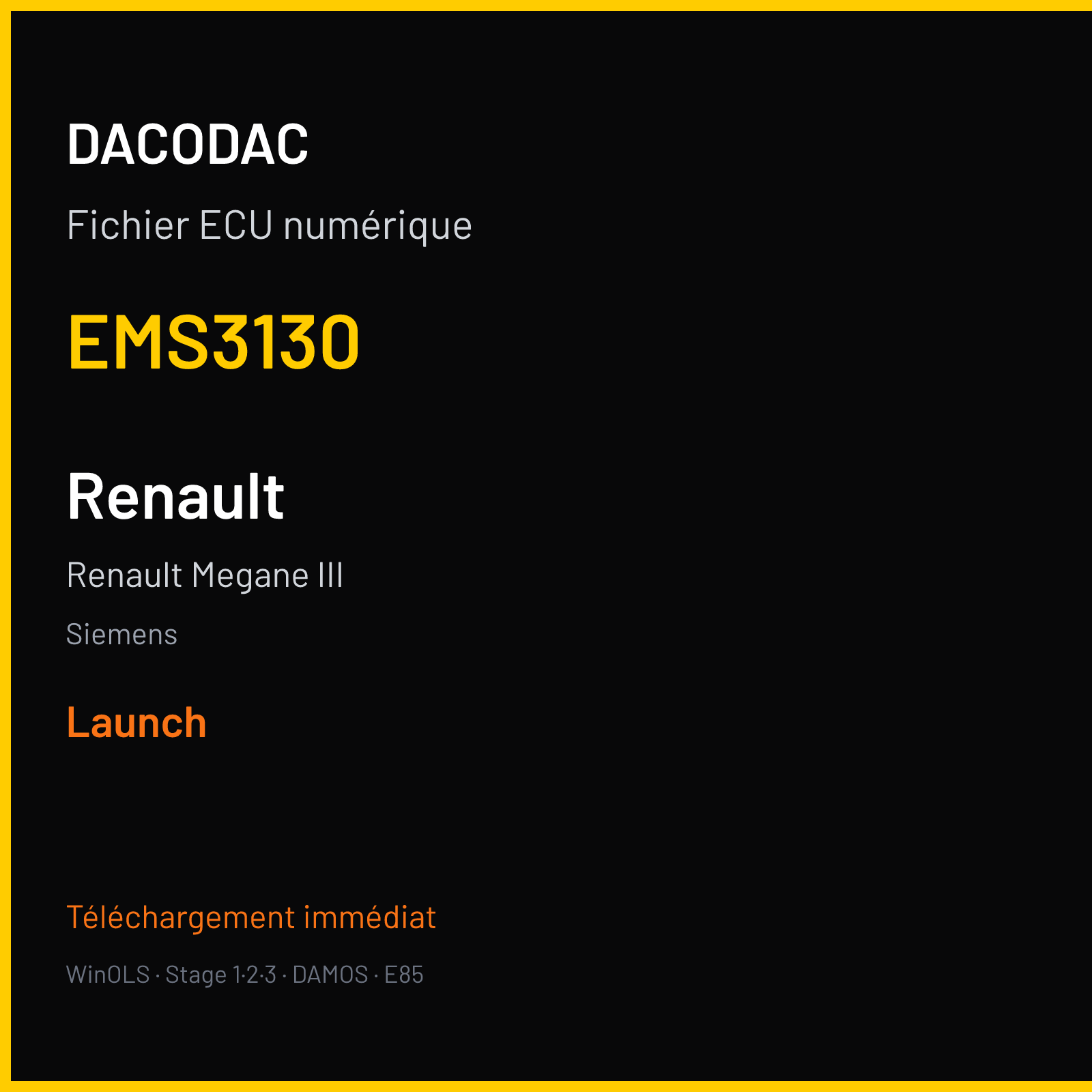 Renault Megane III (2009) — Siemens — EMS3130 — Launch