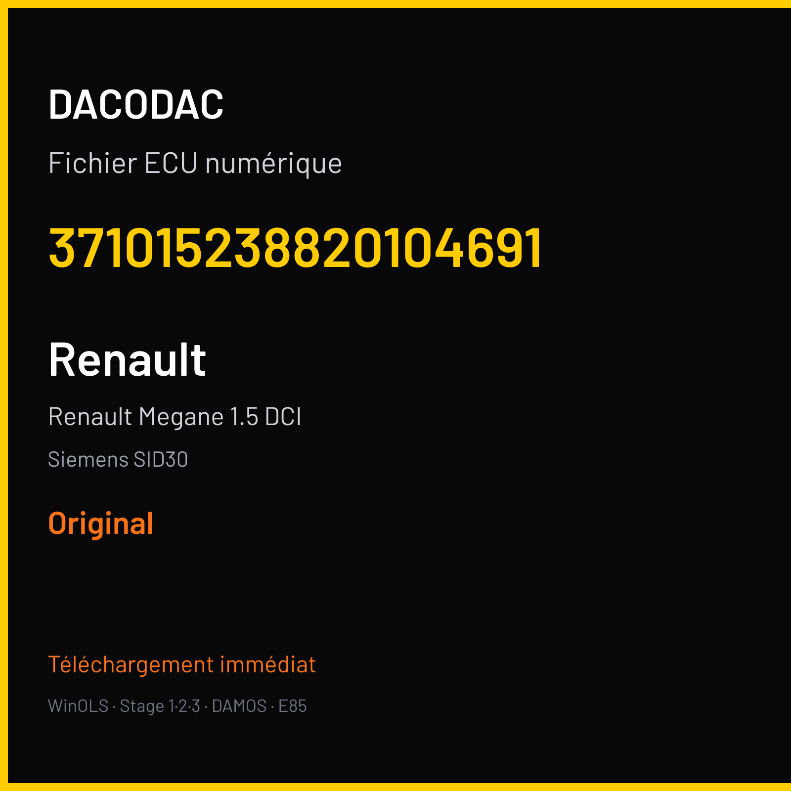 Renault Megane 1.5 DCI (2009) — Siemens SID30 — 371015238820104691 — Original