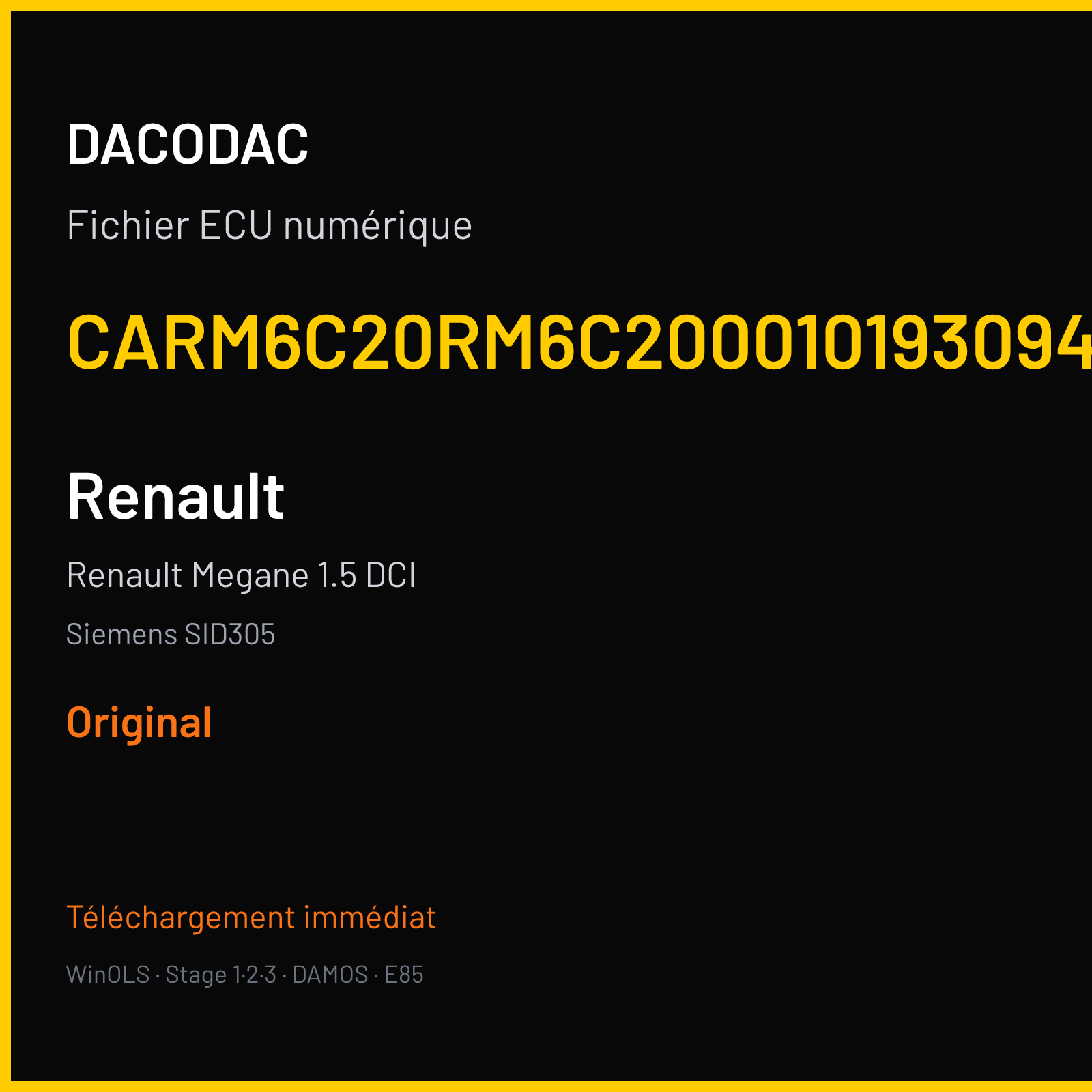 Renault Megane 1.5 DCI (2011) — Siemens SID305 — CARM6C20RM6C200010193094AA — Original