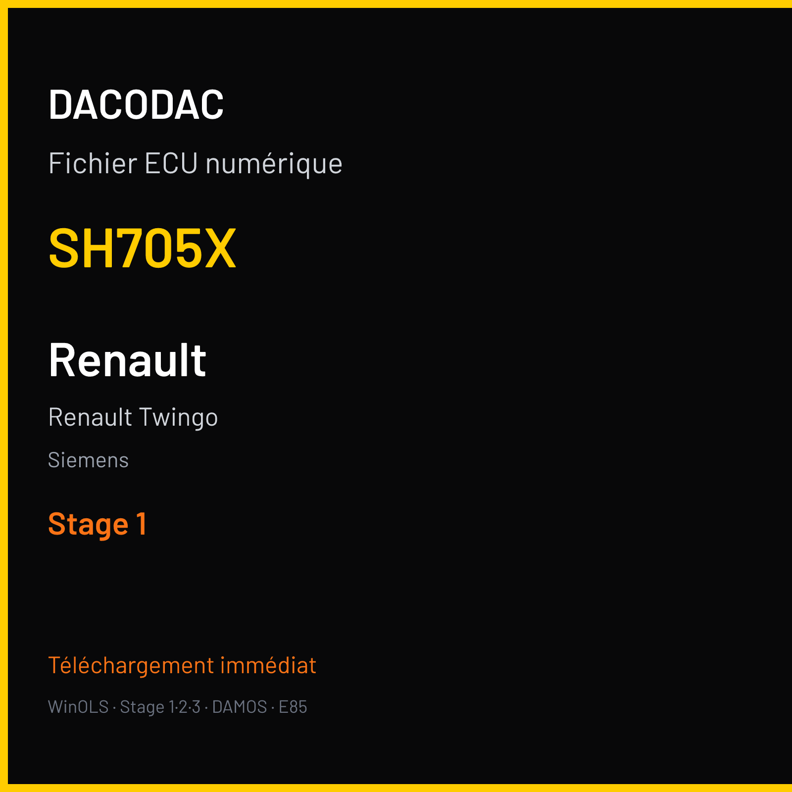 Renault Twingo (2010) — Siemens — SH705X — Stage 1
