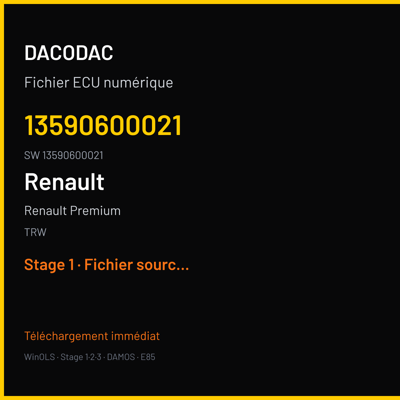 Renault Premium — TRW — 13590600021 · 13590600021 · EMS2.2 — Stage 1