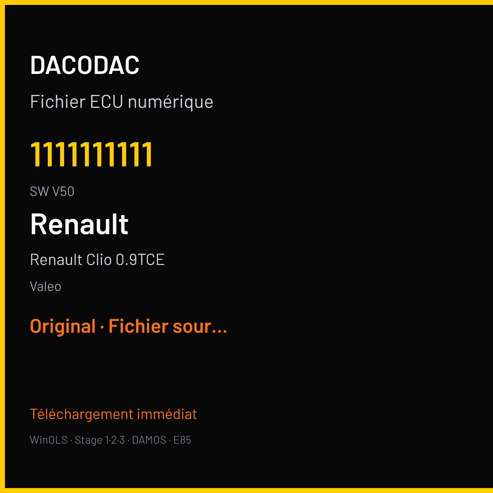 Renault Clio 0.9TCE (2015) — Valeo — 1111111111 · V50 — Original