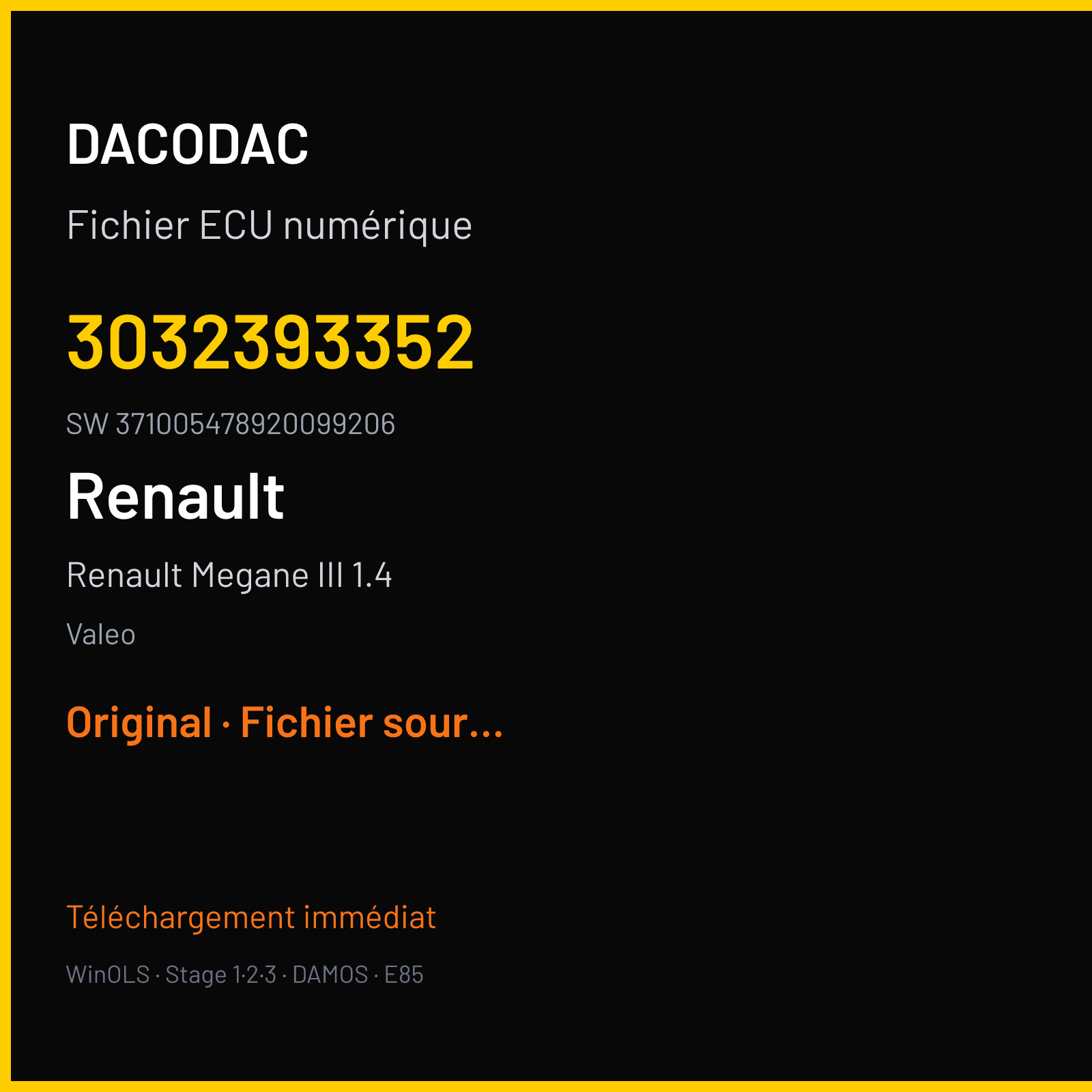Renault Megane III 1.4 (2009) — Valeo — 3032393352 · 371005478920099206 — Original