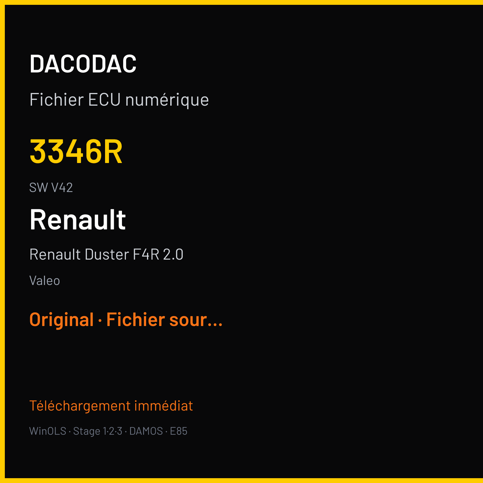 Renault Duster F4R 2.0 (2016) — Valeo — 3346R · V42 — Original