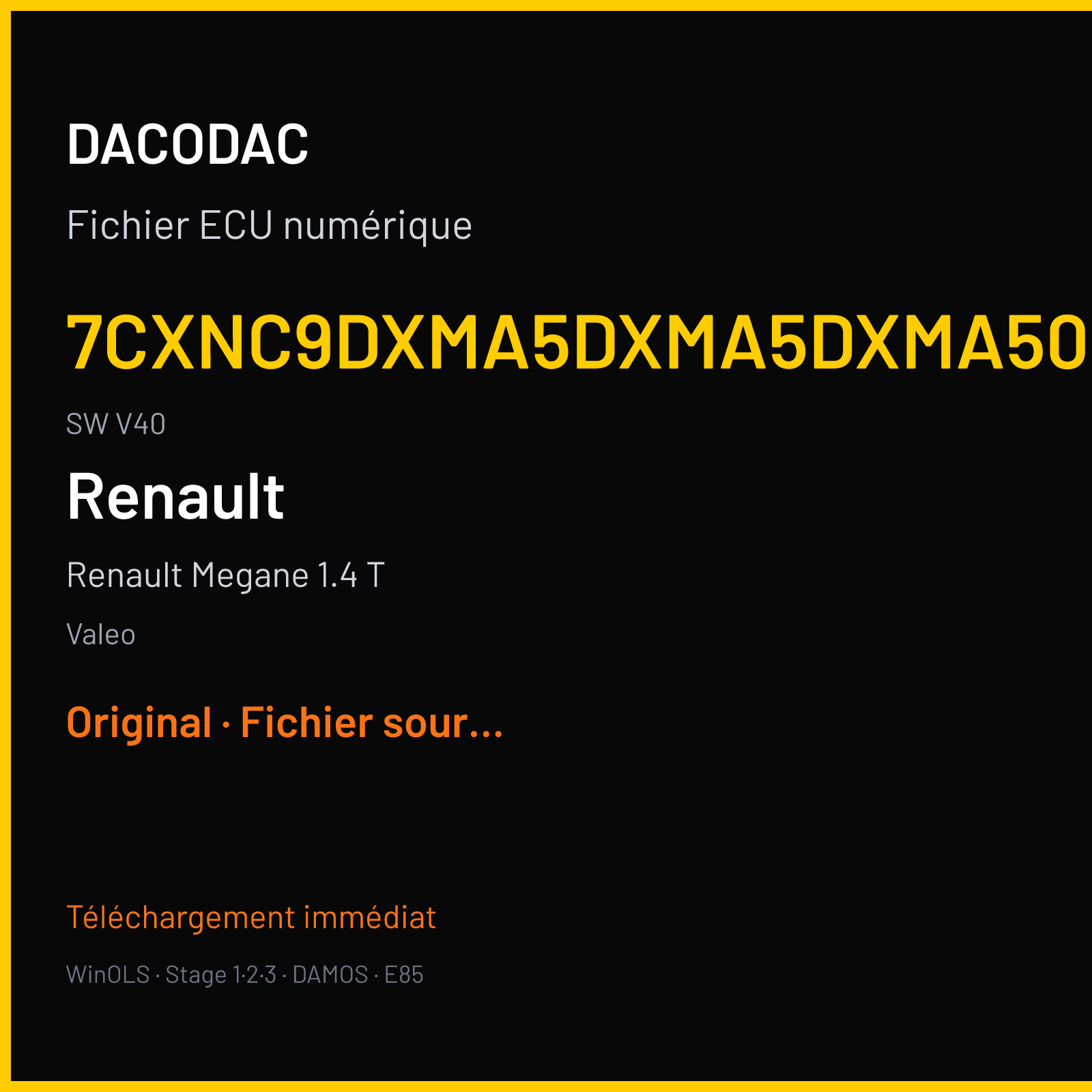 Renault Megane 1.4 T (2016) — Valeo — 7cXNC9dXMA5dXMA5dXMA50, · V40 — Original