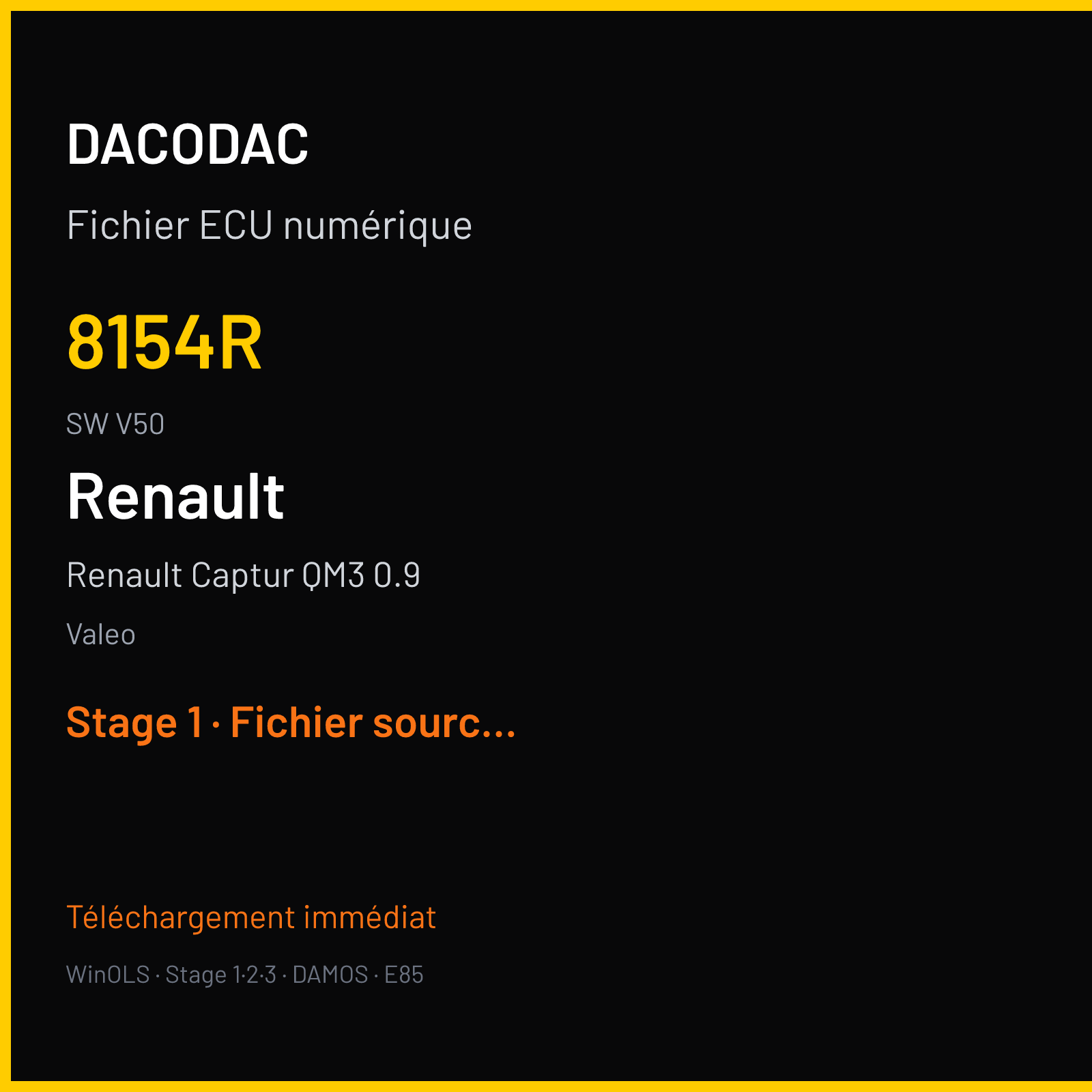 Renault Captur QM3 0.9 (2016) — Valeo — 8154R · V50 — Stage 1
