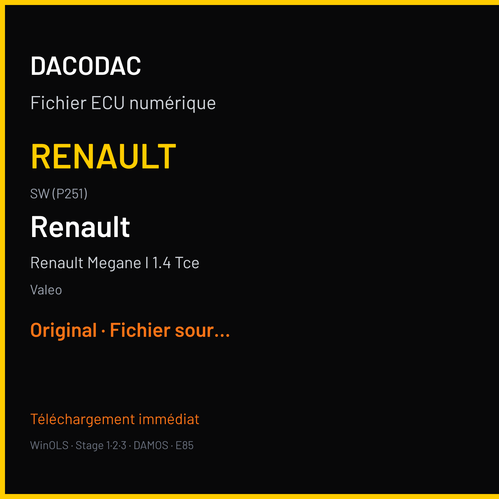 Renault Megane I 1.4 Tce (2012) — Valeo — RENAULT · (P251) — Original