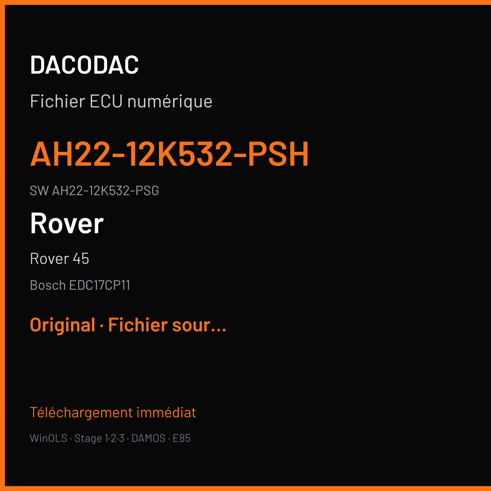 Rover 45 — Bosch EDC17CP11 — AH22-12K532-PSH · AH22-12K532-PSG · 513400 — Original