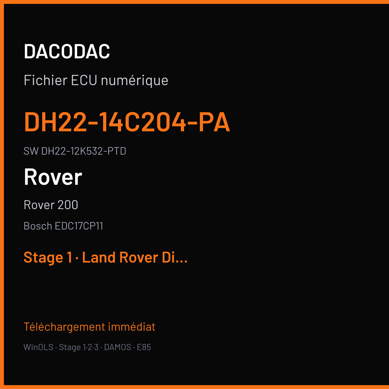 Rover 200 — Bosch EDC17CP11 — DH22-14C204-PA · DH22-12K532-PTD · 556048 — Stage 1