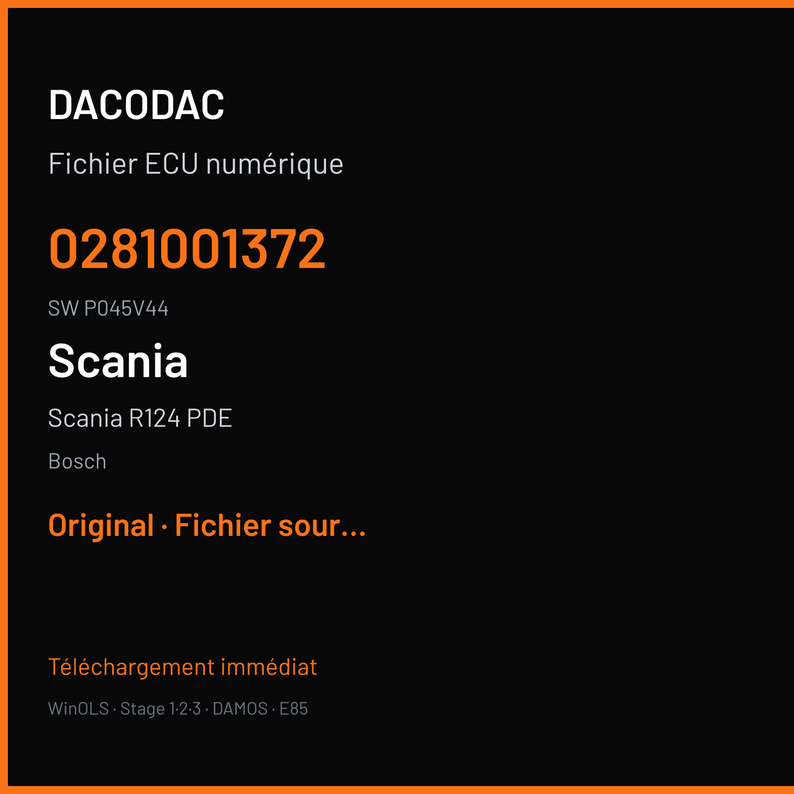 Scania R124 PDE (2003) — Bosch — 0281001372 · P045V44 — Original
