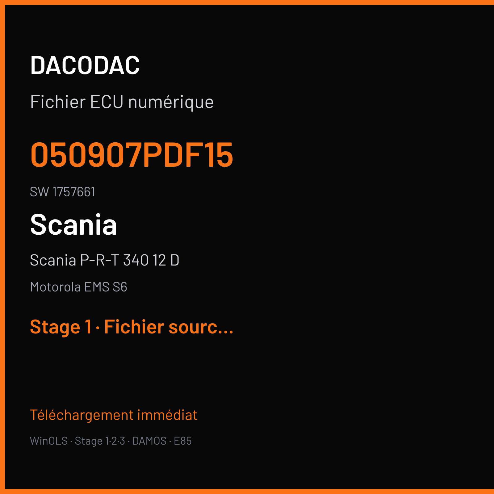 Scania P-R-T 340 12 D (2003) — Motorola EMS S6 — 050907PDF15 · 1757661 — Stage 1